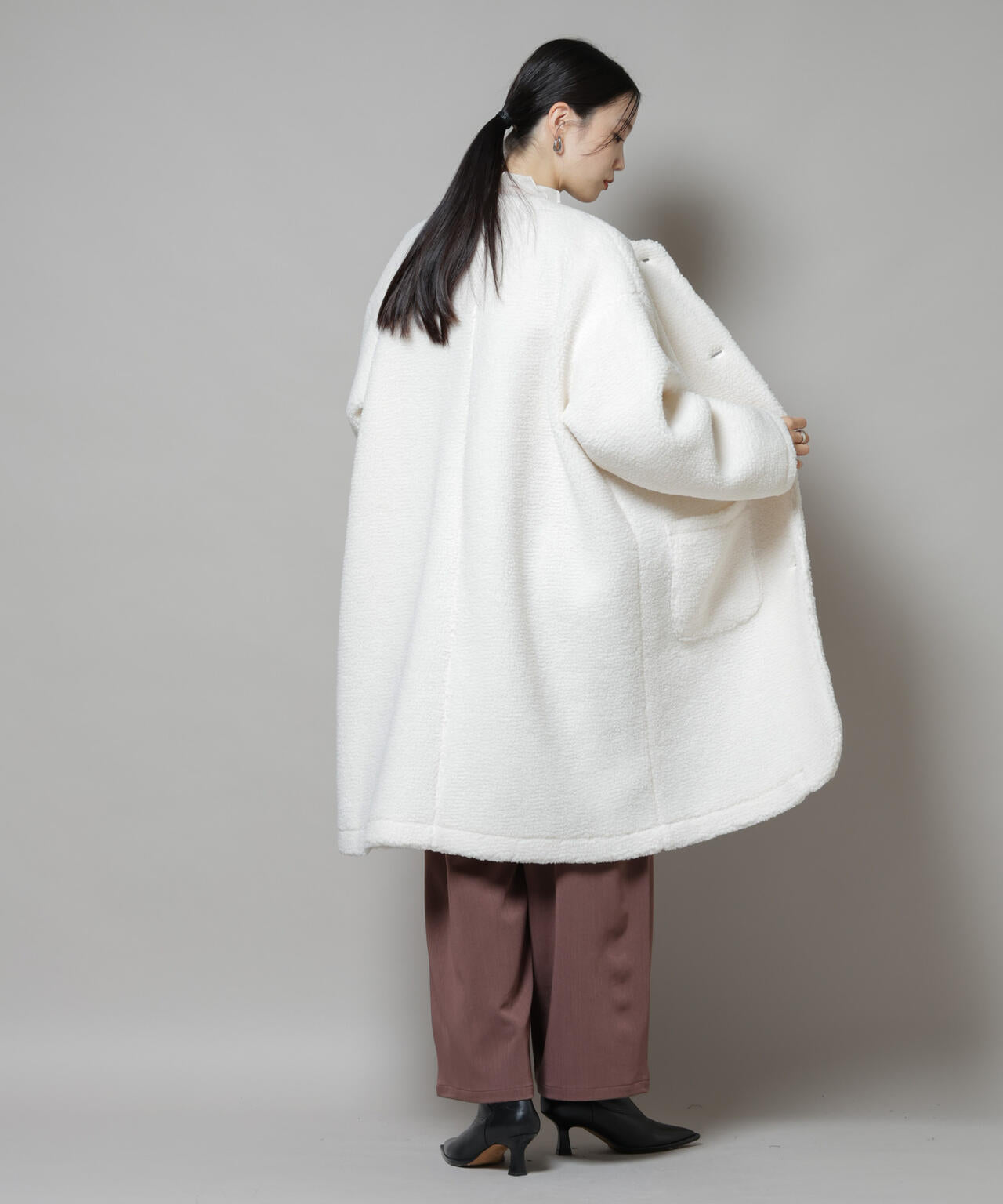 ソフトボアノーカラーコート 6735211306