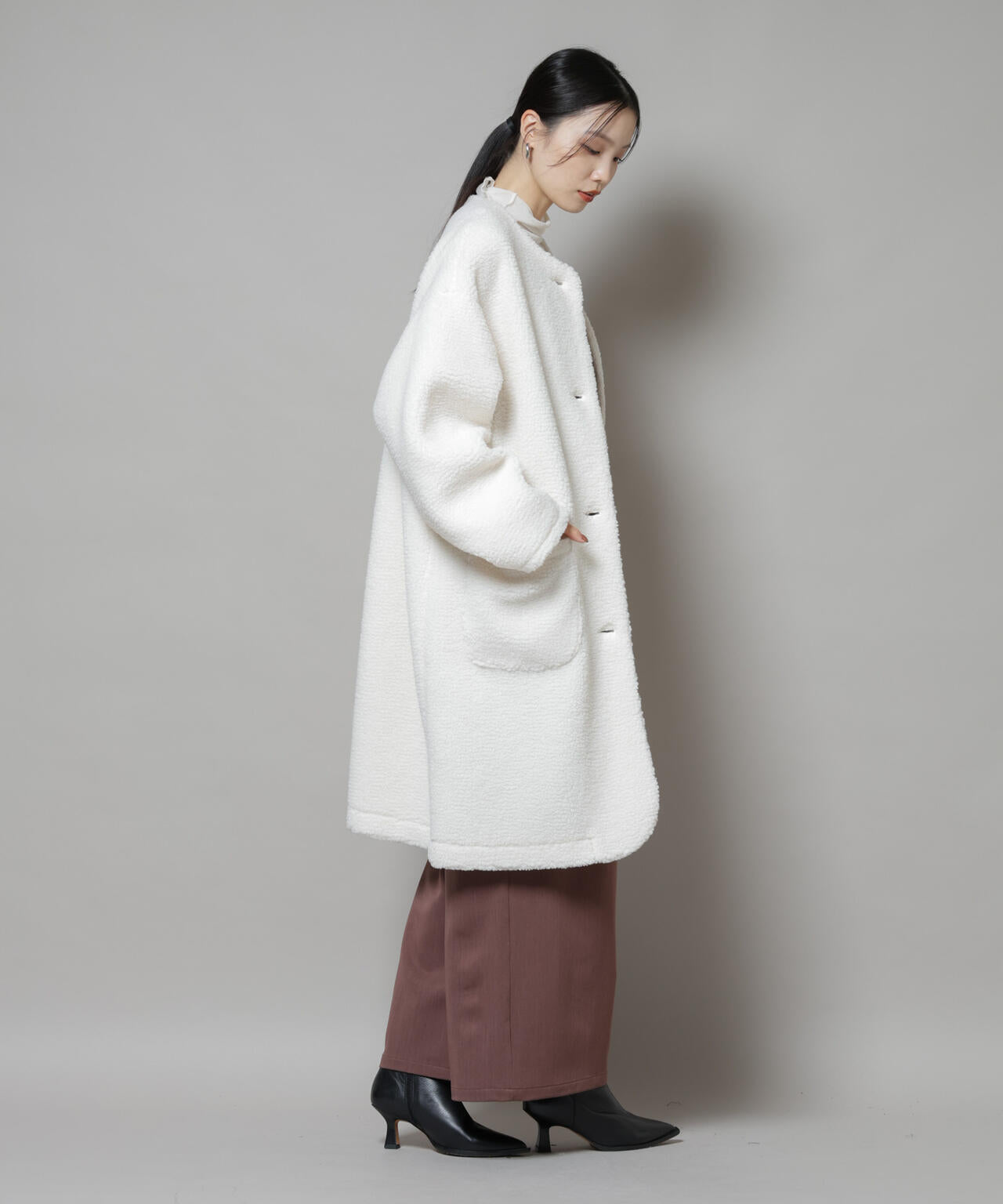 ソフトボアノーカラーコート 6735211306