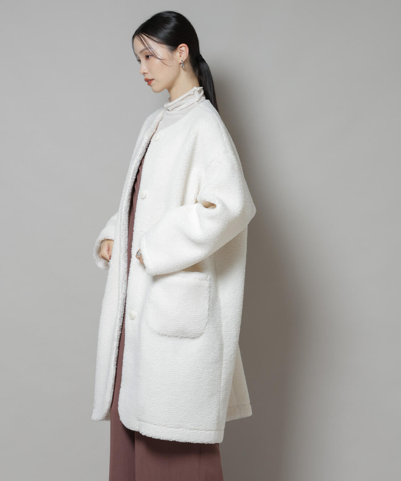 ソフトボアノーカラーコート 6735211306