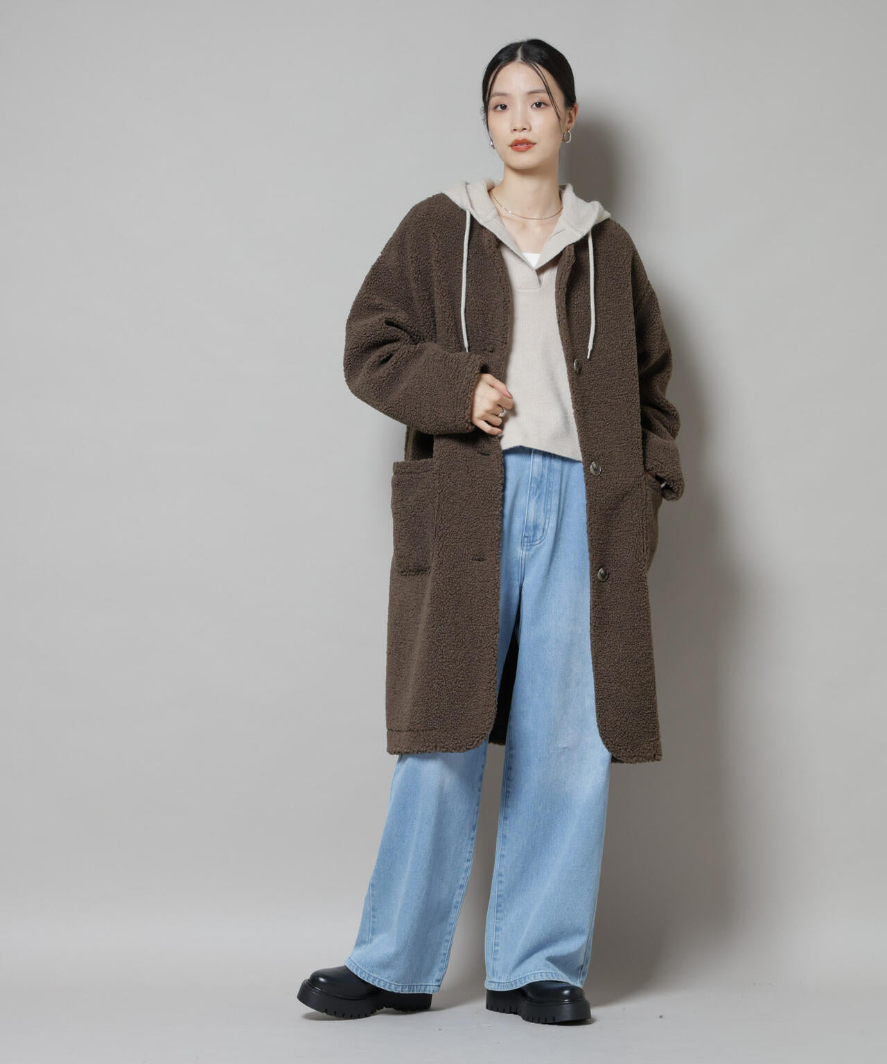 ソフトボアノーカラーコート 6735211306