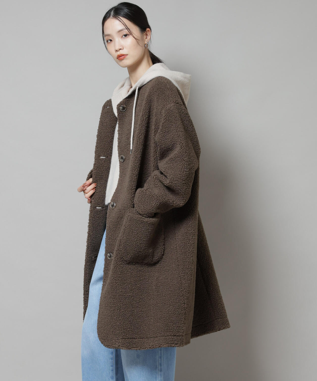 ソフトボアノーカラーコート 6735211306