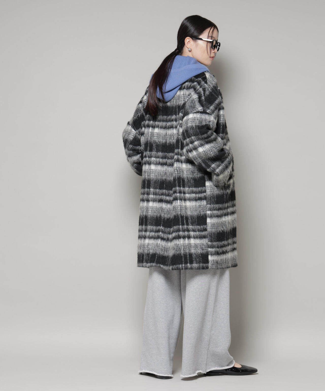 シャギーチェックコート 6735211308