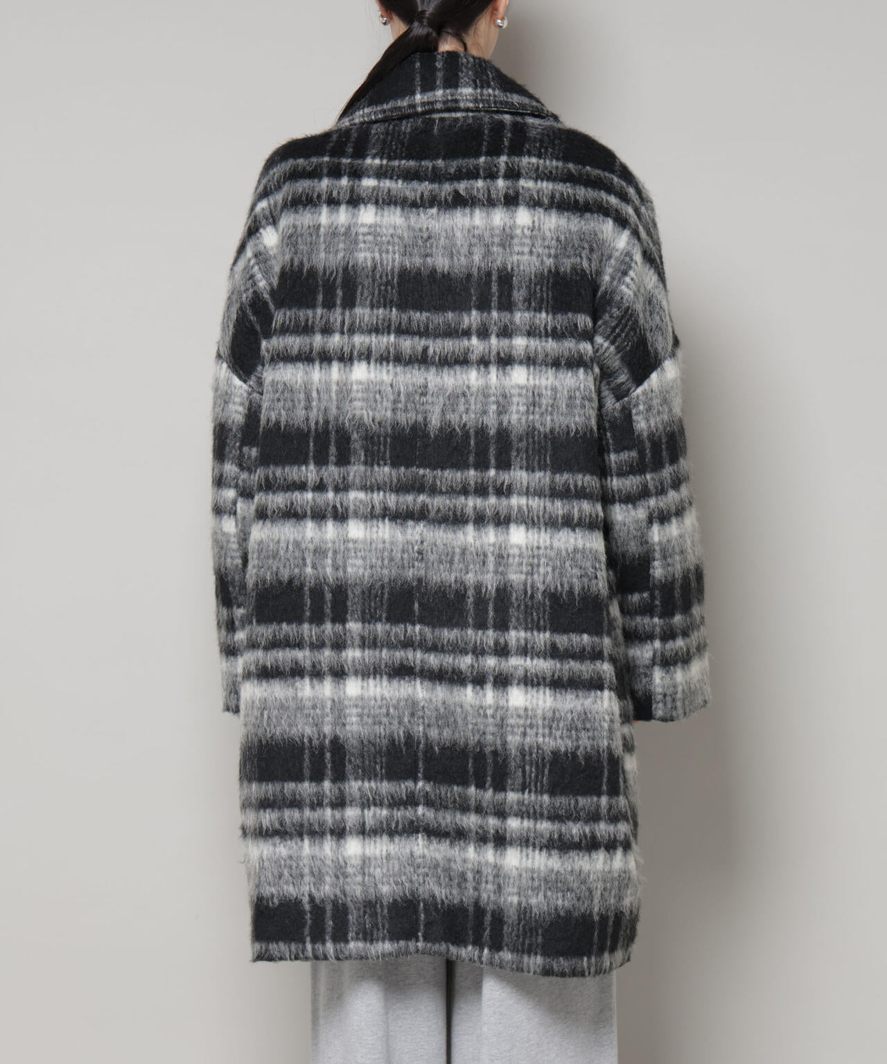 シャギーチェックコート 6735211308