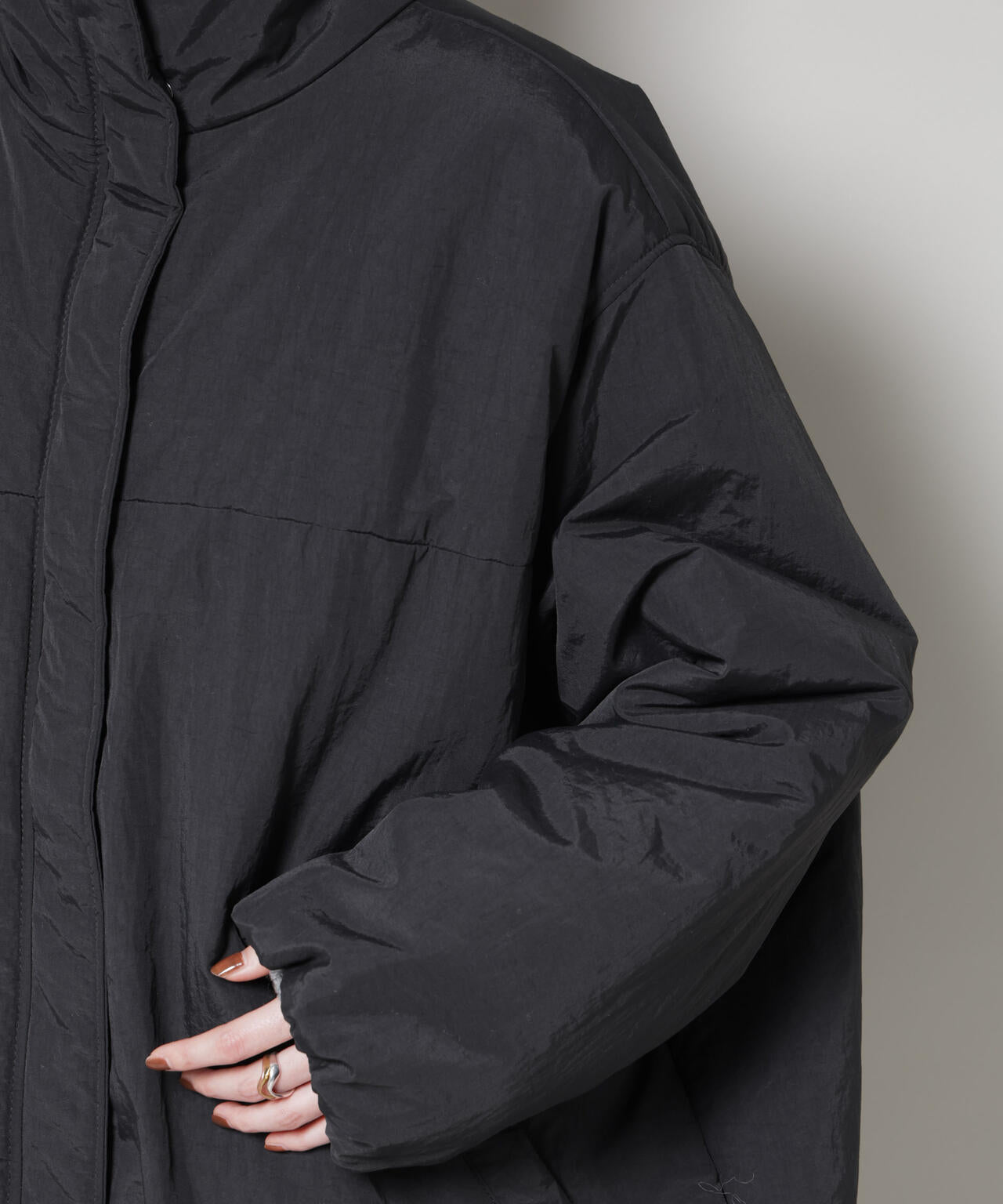 撥水加工 中綿スタンドオーバージップブルゾン 6735212300