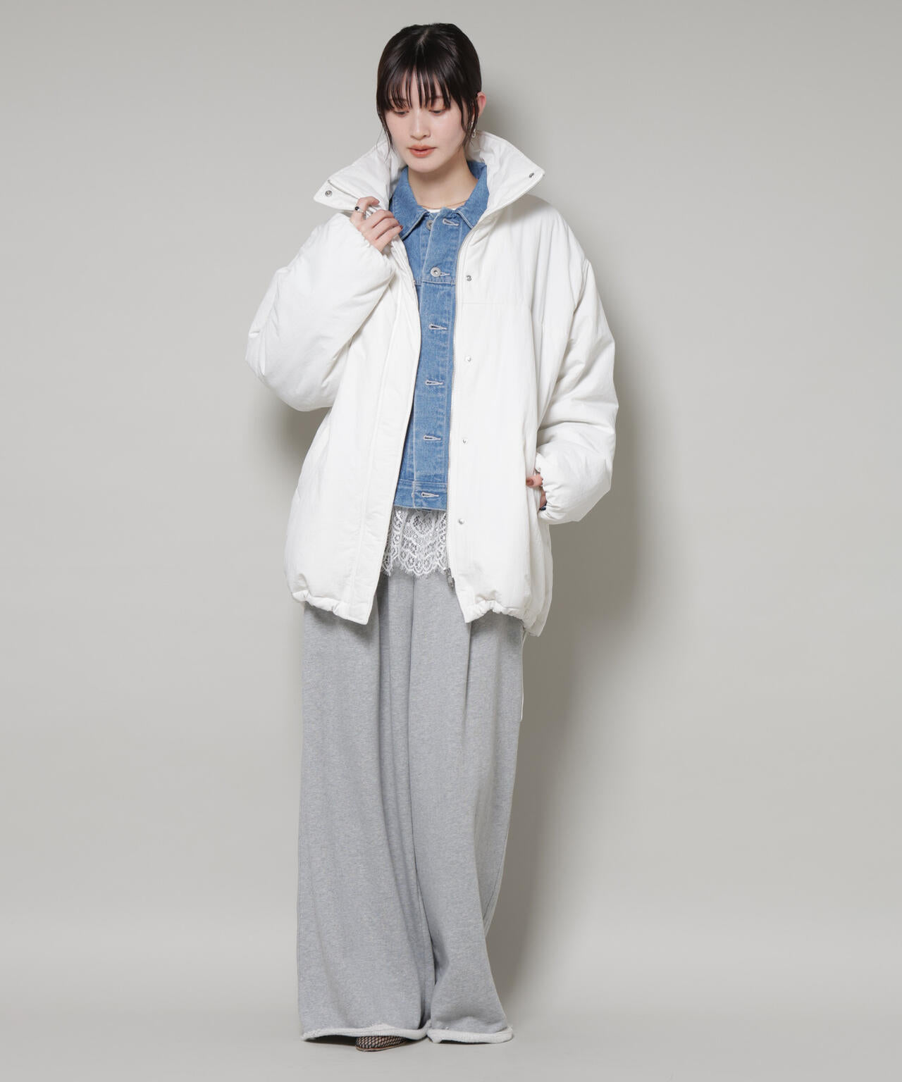 撥水加工 中綿スタンドオーバージップブルゾン 6735212300