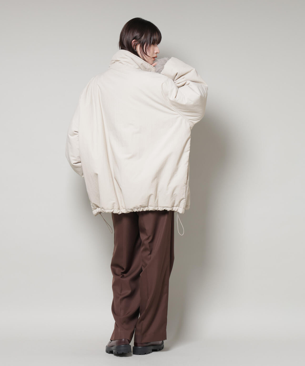 撥水加工 中綿スタンドオーバージップブルゾン 6735212300