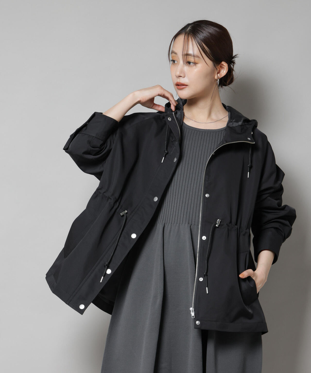 撥水加工フードブルゾン 6735212301