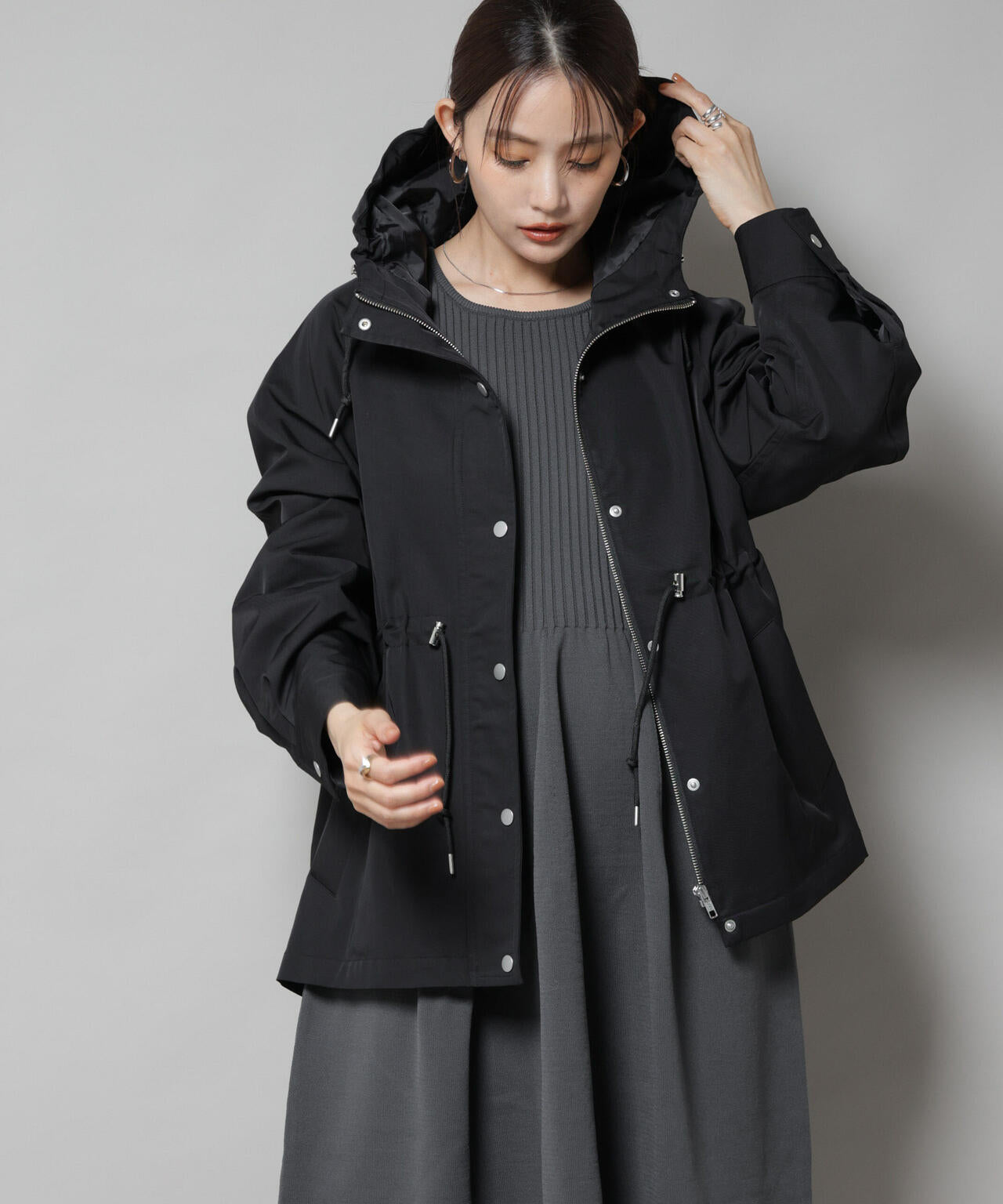 撥水加工フードブルゾン 6735212301