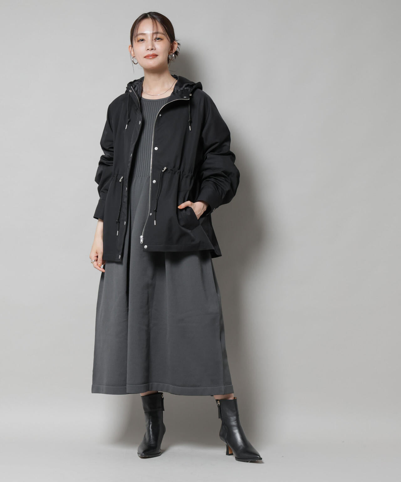 撥水加工フードブルゾン 6735212301