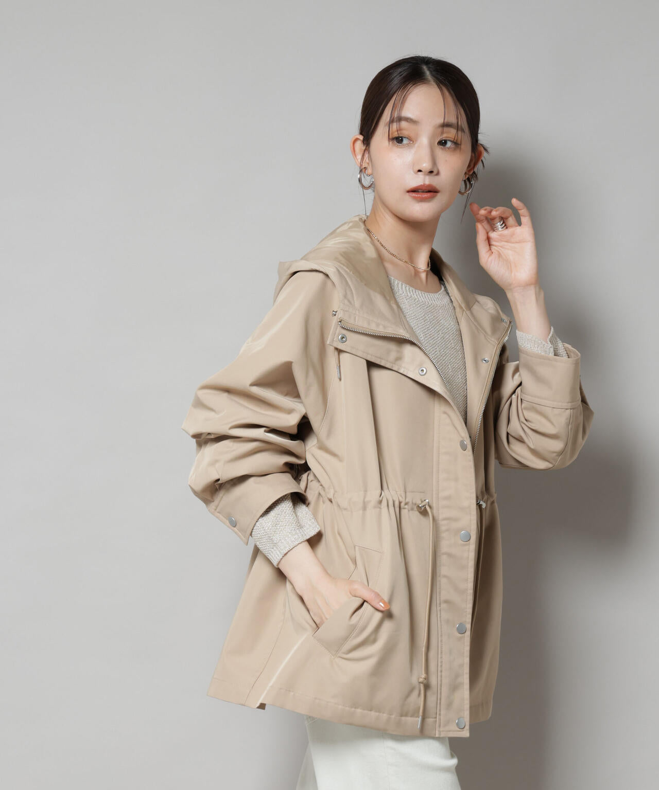 撥水加工フードブルゾン 6735212301