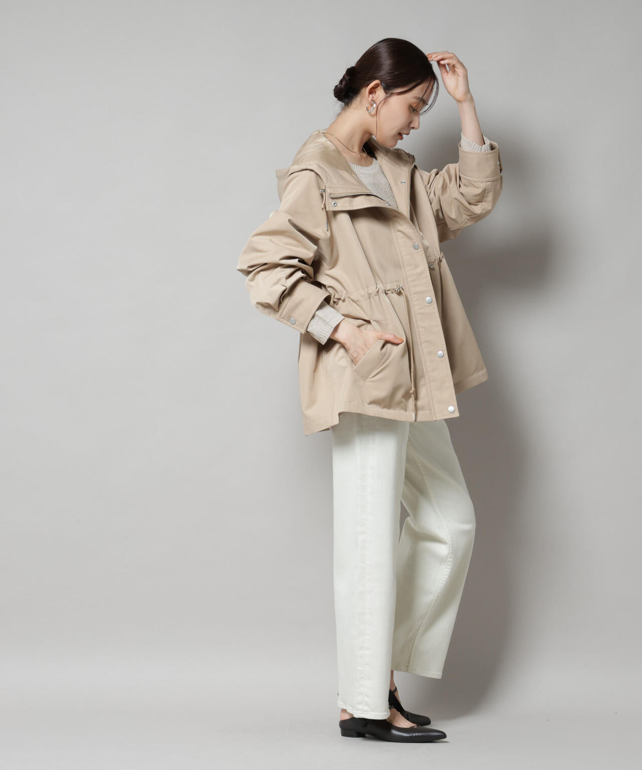 撥水加工フードブルゾン 6735212301