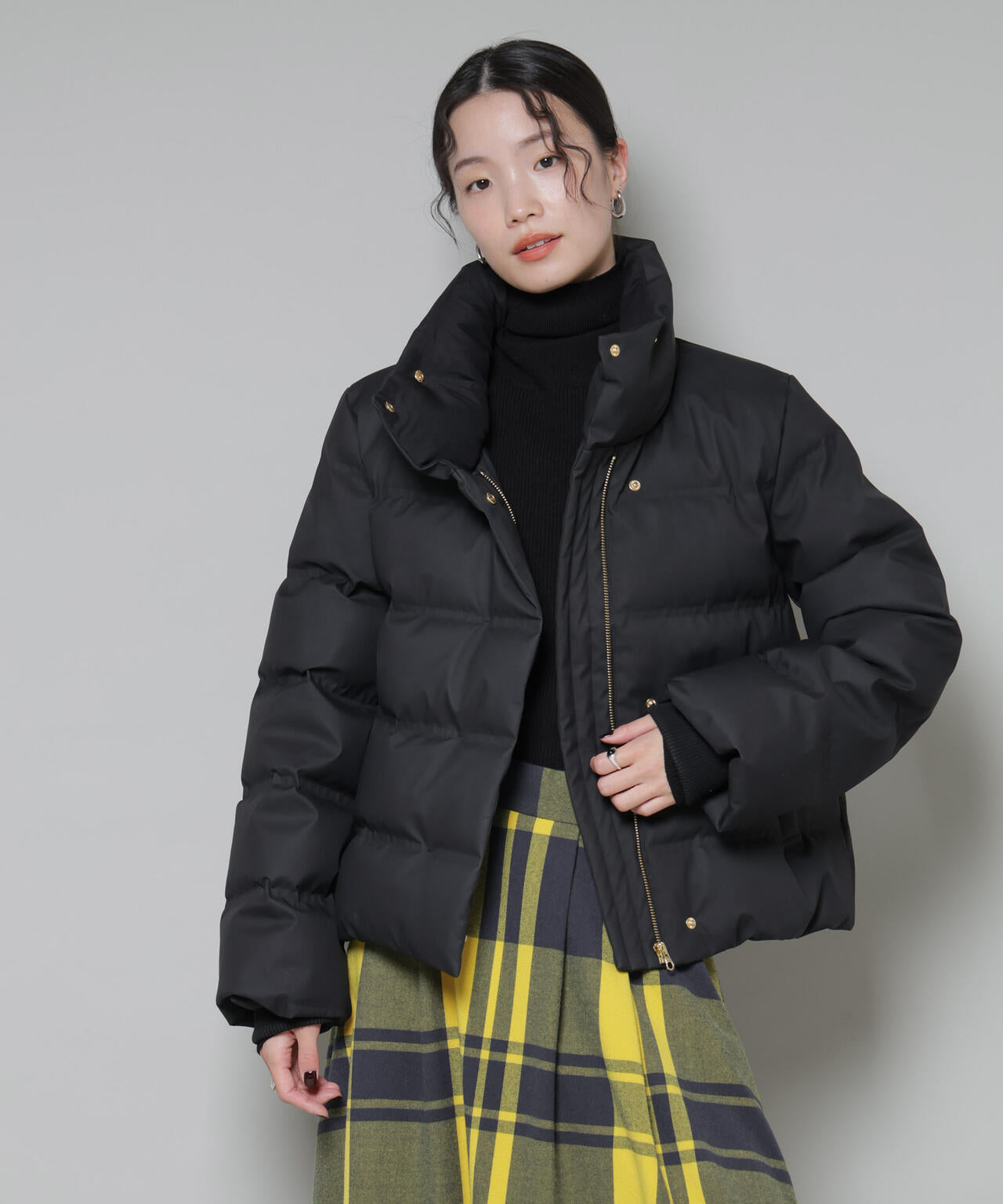 ボリュームネック ダウンショートコート