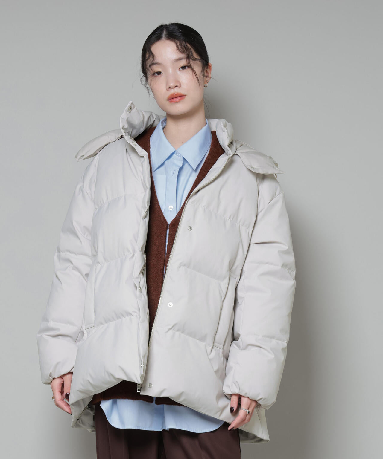 【新品未使用】LaTotalite フードミドルダウンコート　サイズ36 Aライン ミドル ダウンコート