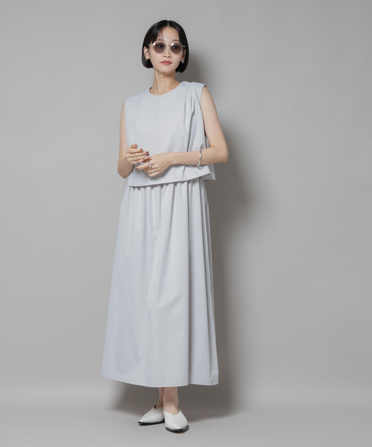 セットアップ風ノースリーブワンピース 6735219308