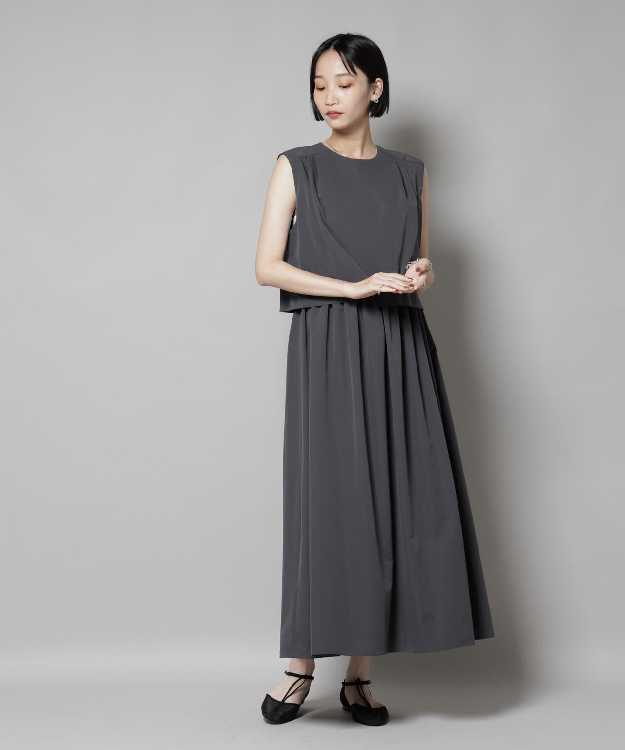 セットアップ風ノースリーブワンピース 6735219308