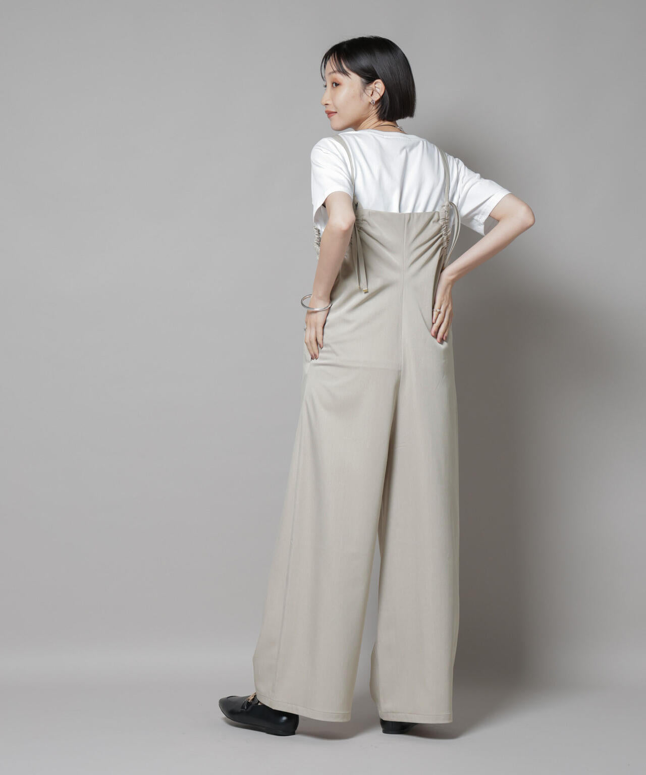 ギャザーデザインサロペットパンツ 6735219310