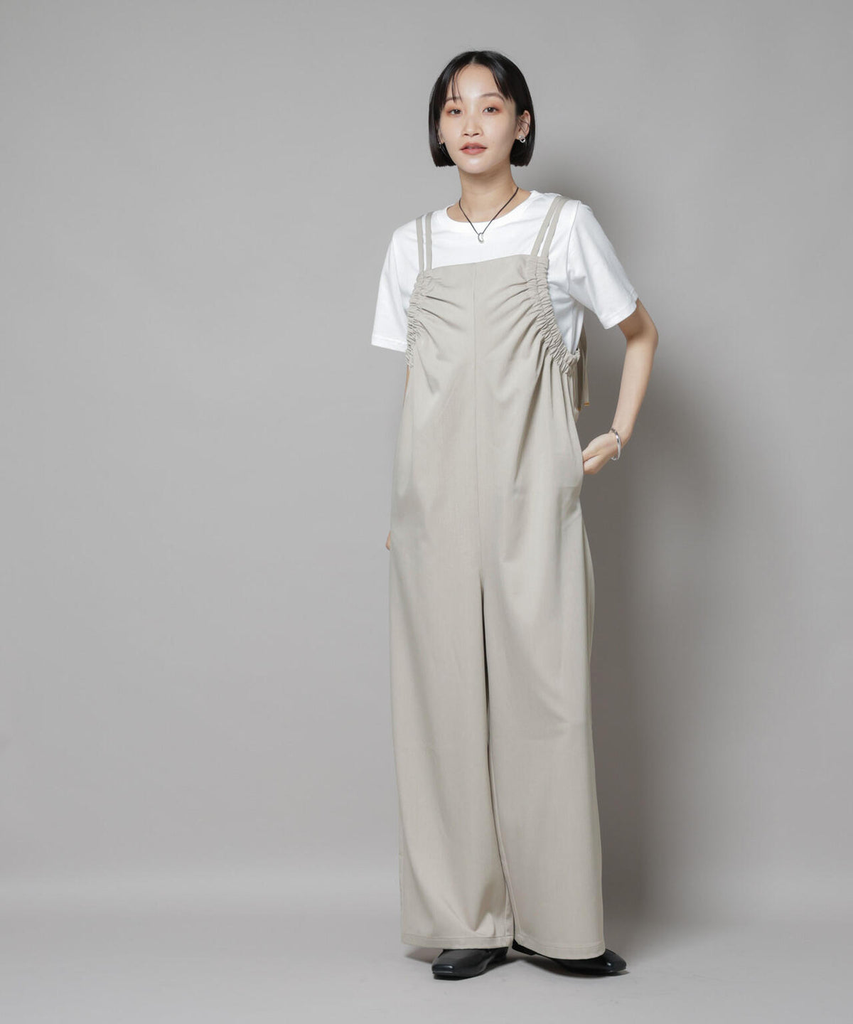 ギャザーデザインサロペットパンツ 6735219310