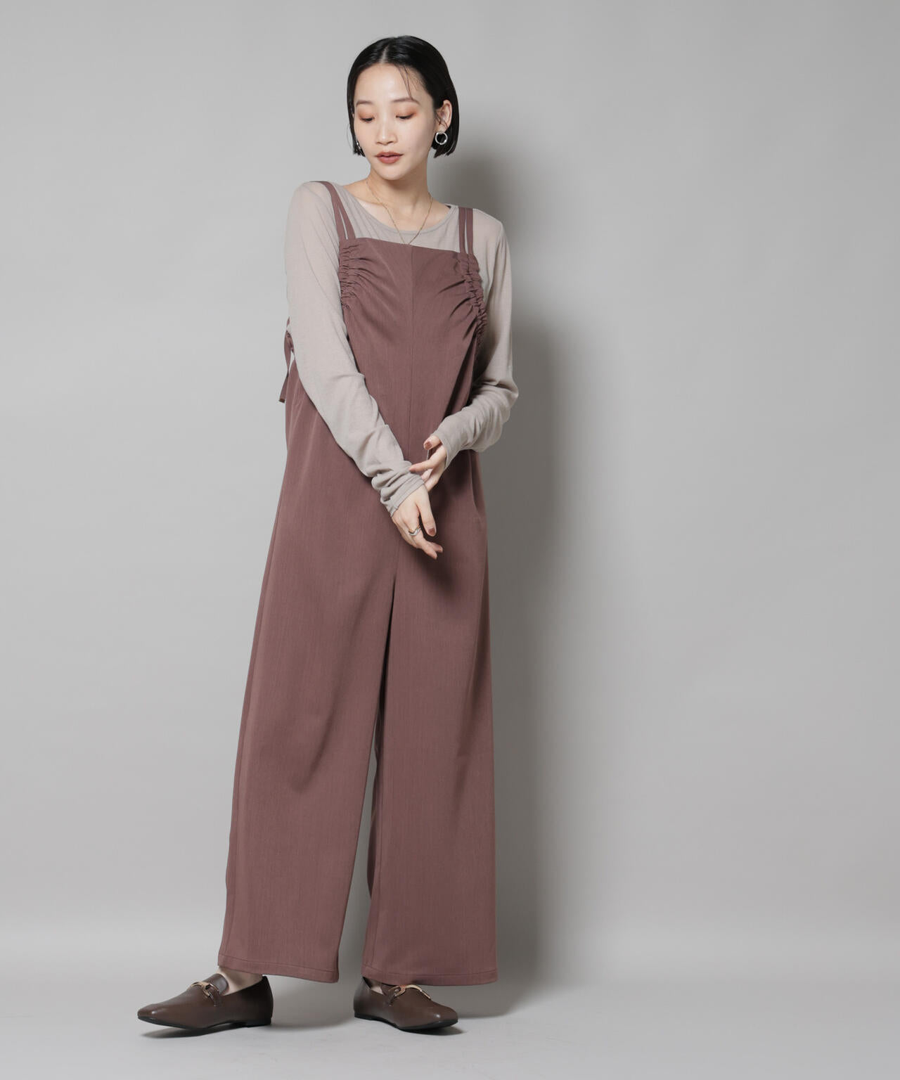 ギャザーデザインサロペットパンツ 6735219310