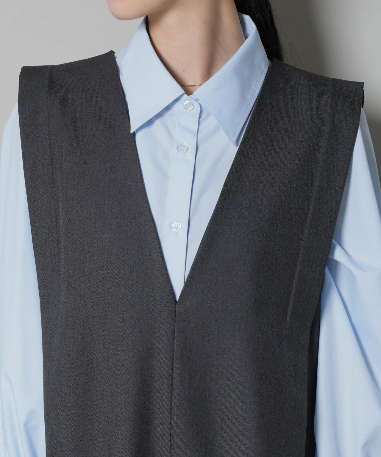 ショルダータックVネックワンピース 6735219323