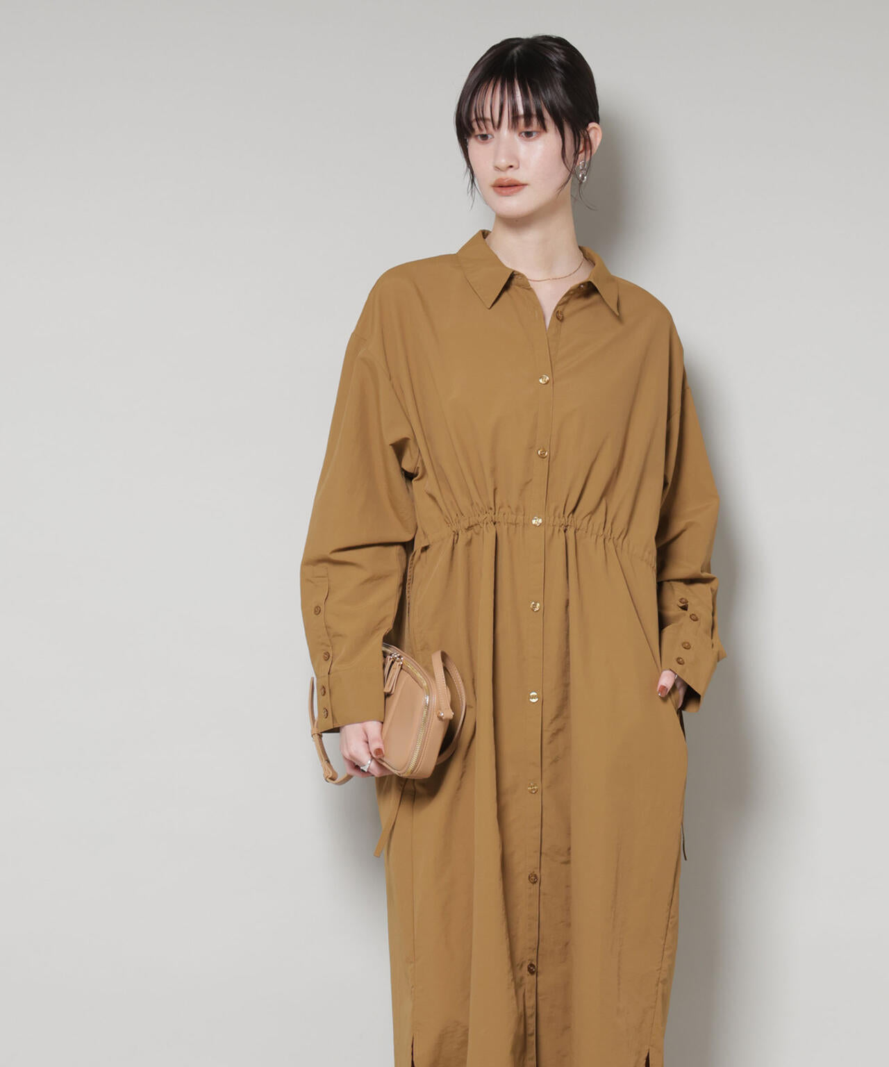 ナイロンタッサードロストシャツワンピース 6735219334