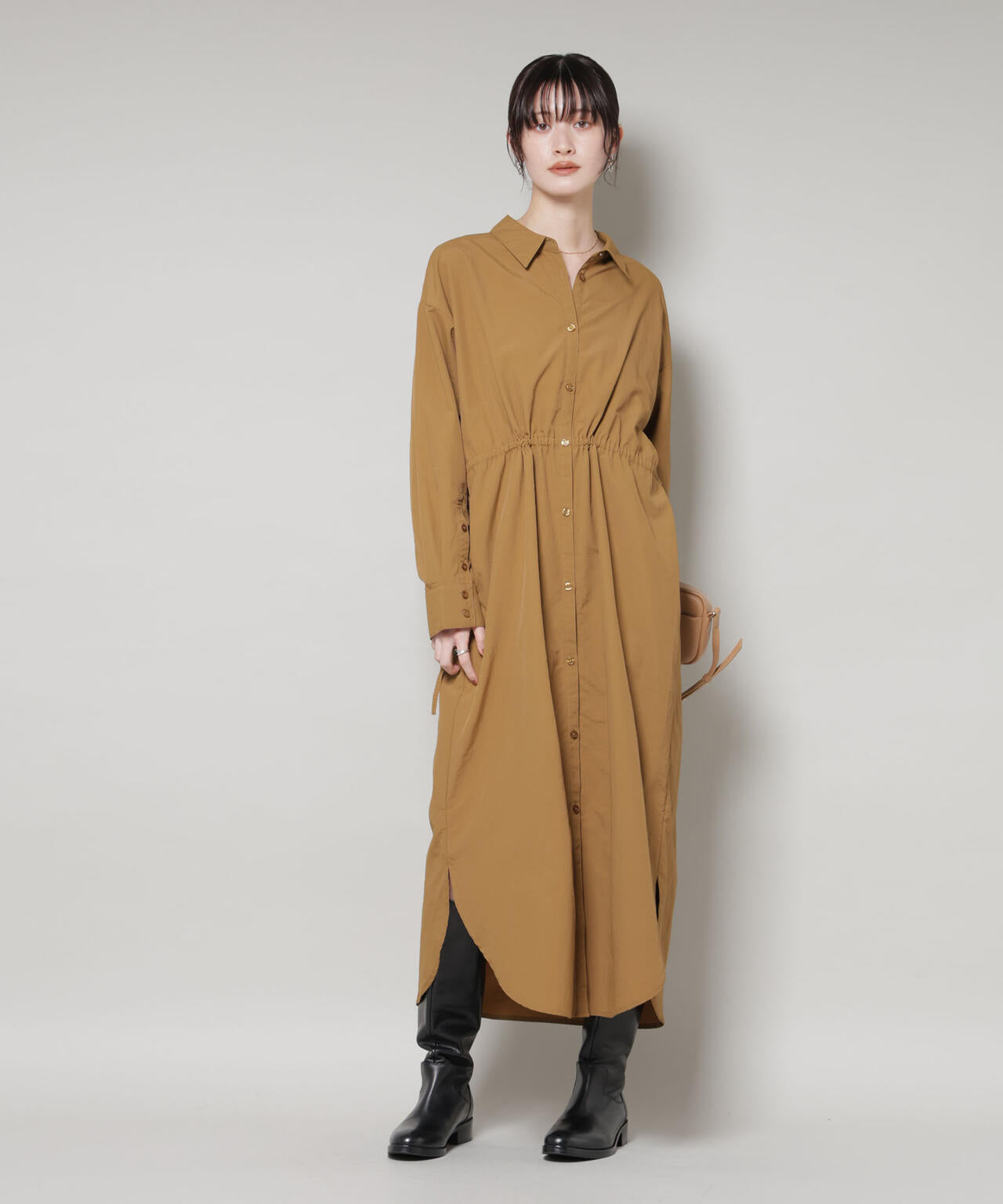 ナイロンタッサードロストシャツワンピース 6735219334