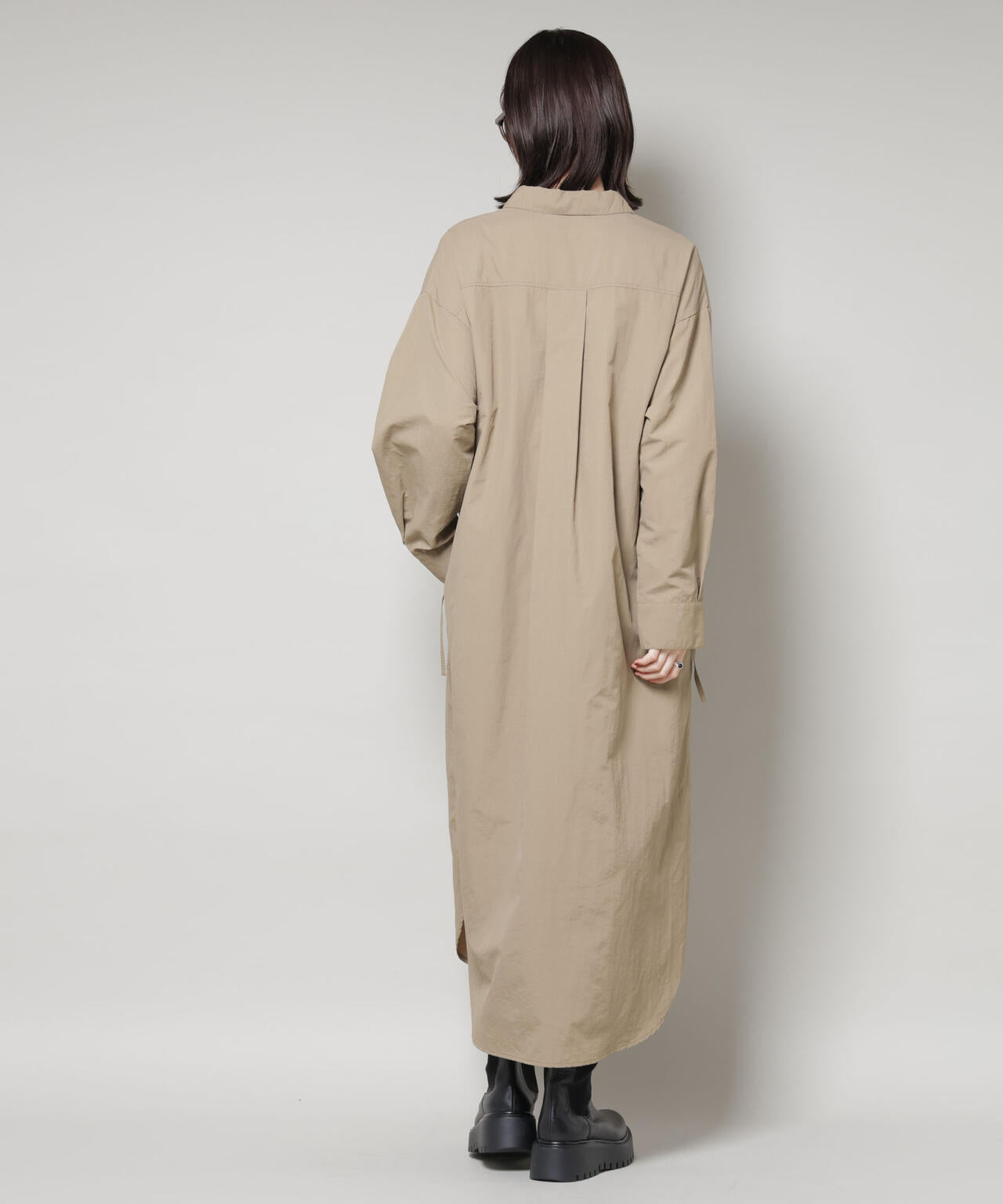 ナイロンタッサードロストシャツワンピース 6735219334