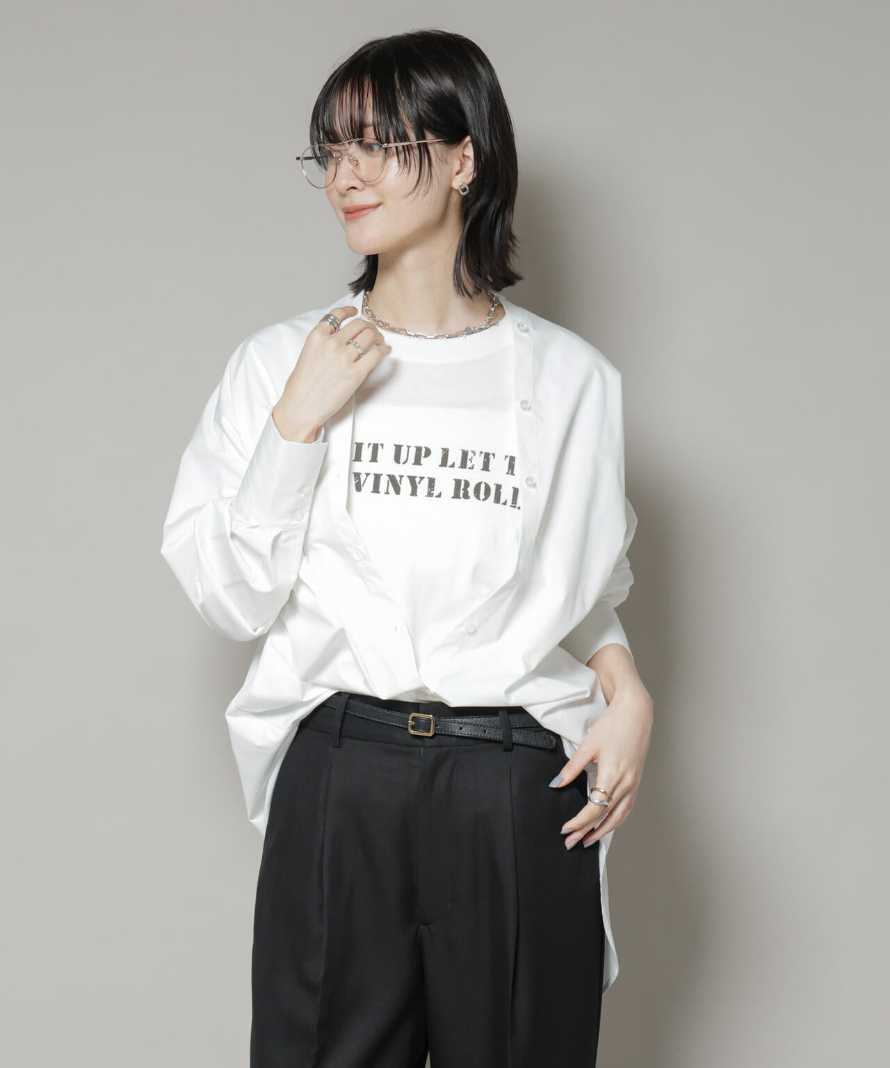 スタンドカラーシャツ 6735220308