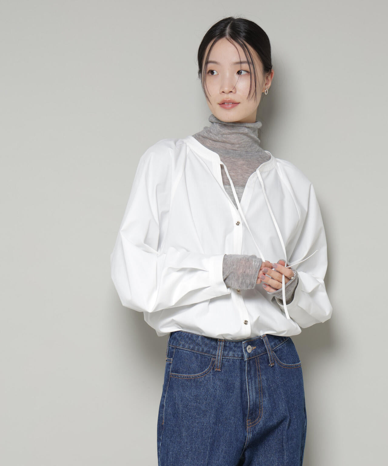 前後 2way ラグランスリーブ デザイン ブラウス