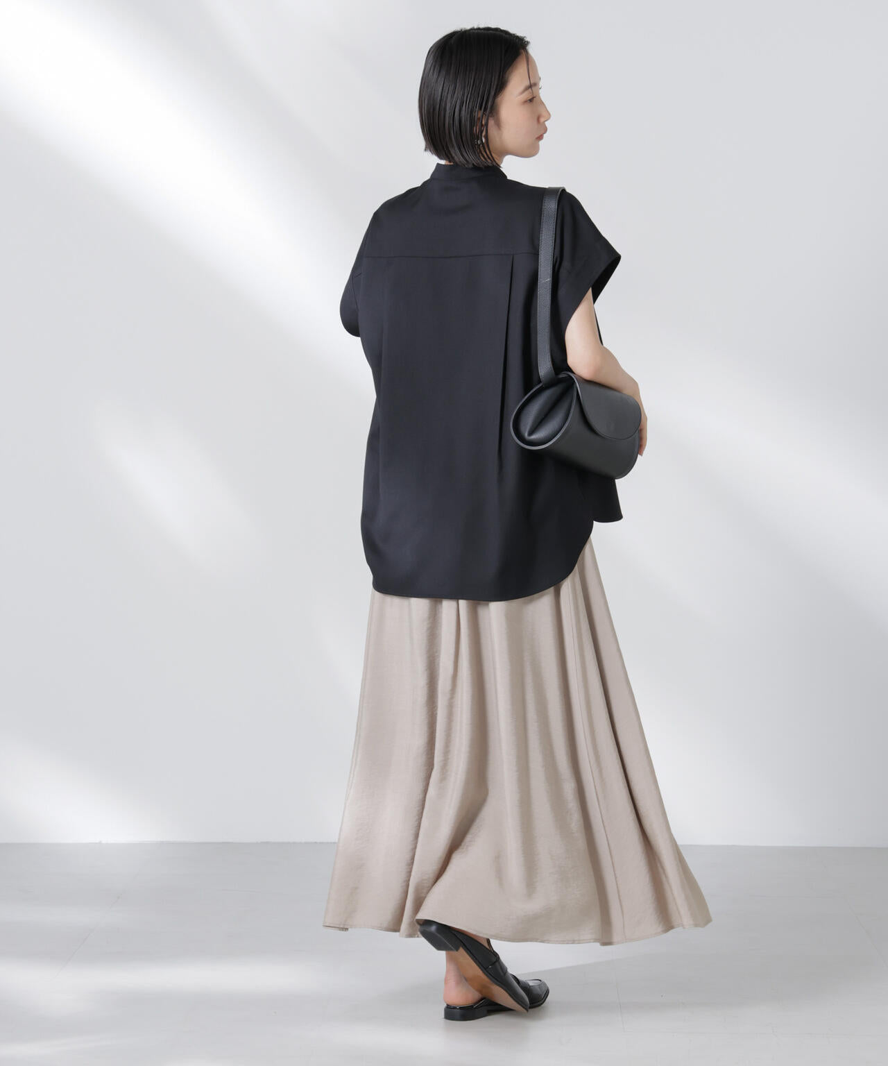 バンドカラーノースリーブシャツ(セットアップ可) 6735221302