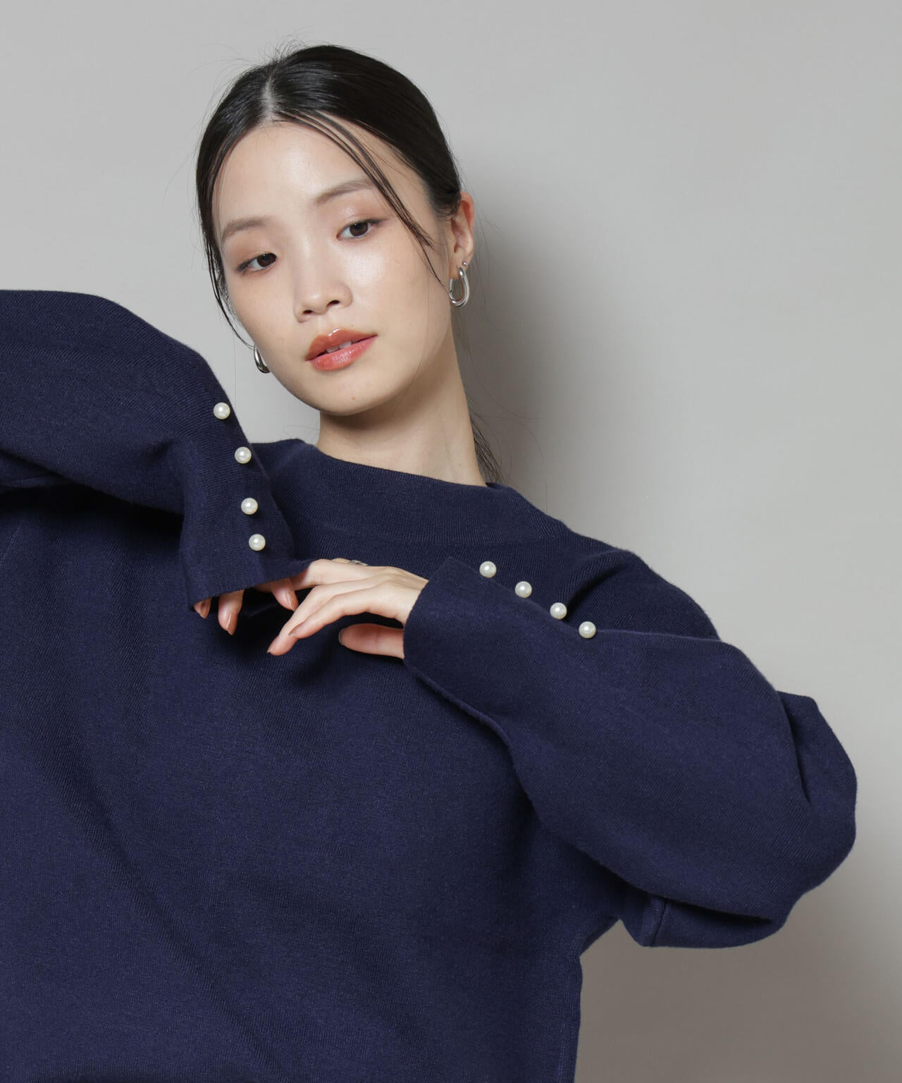 ミラノリブ パール ニット プルオーバー