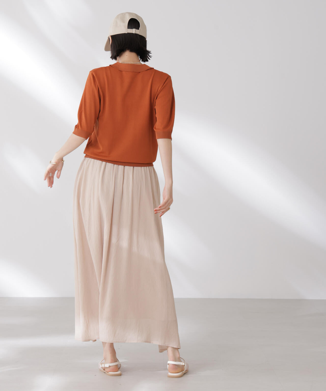 多機能強撚ポロニットトップス 6735222307