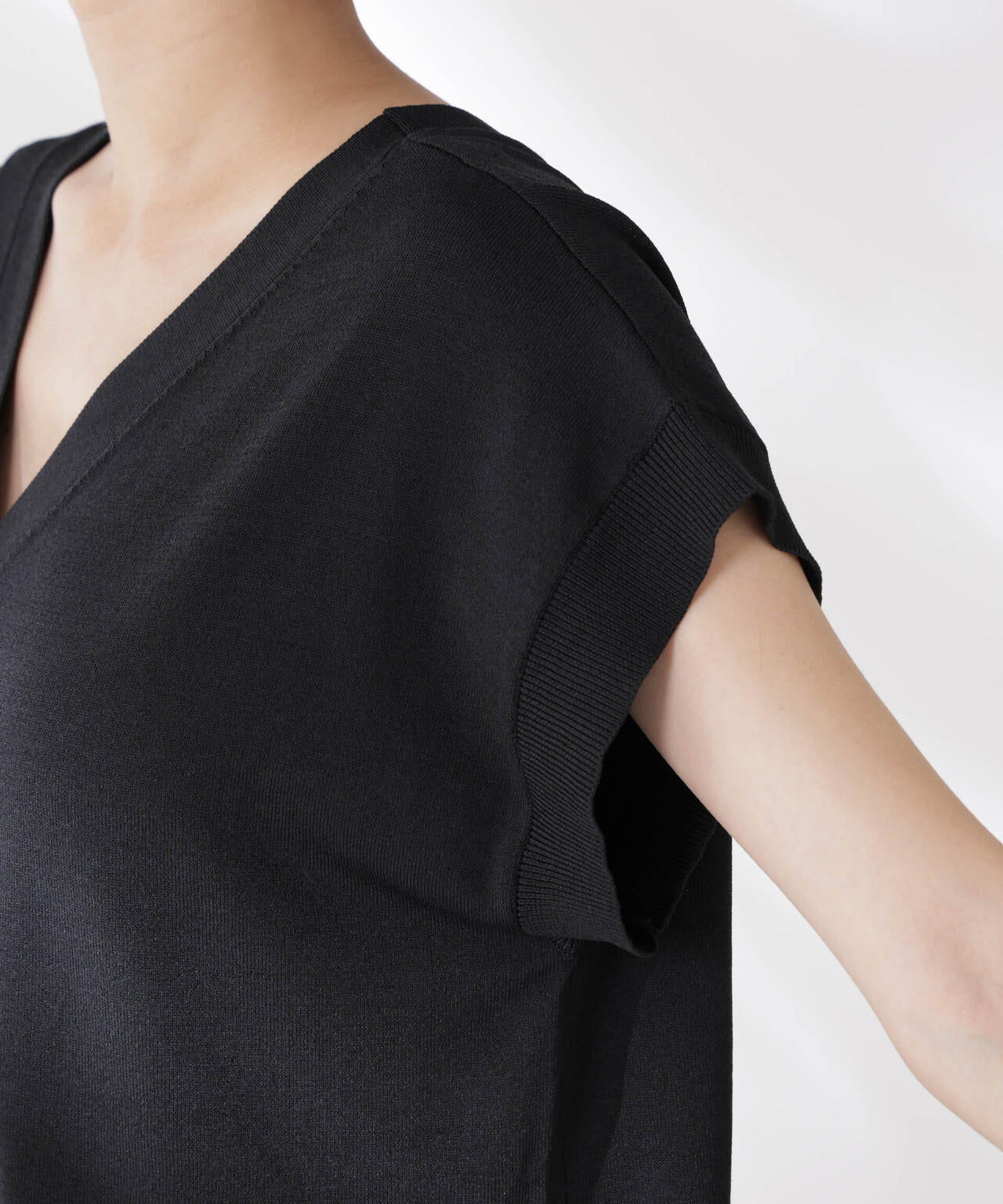 多機能強撚前後2wayフレンチスリーブニット 6735222308