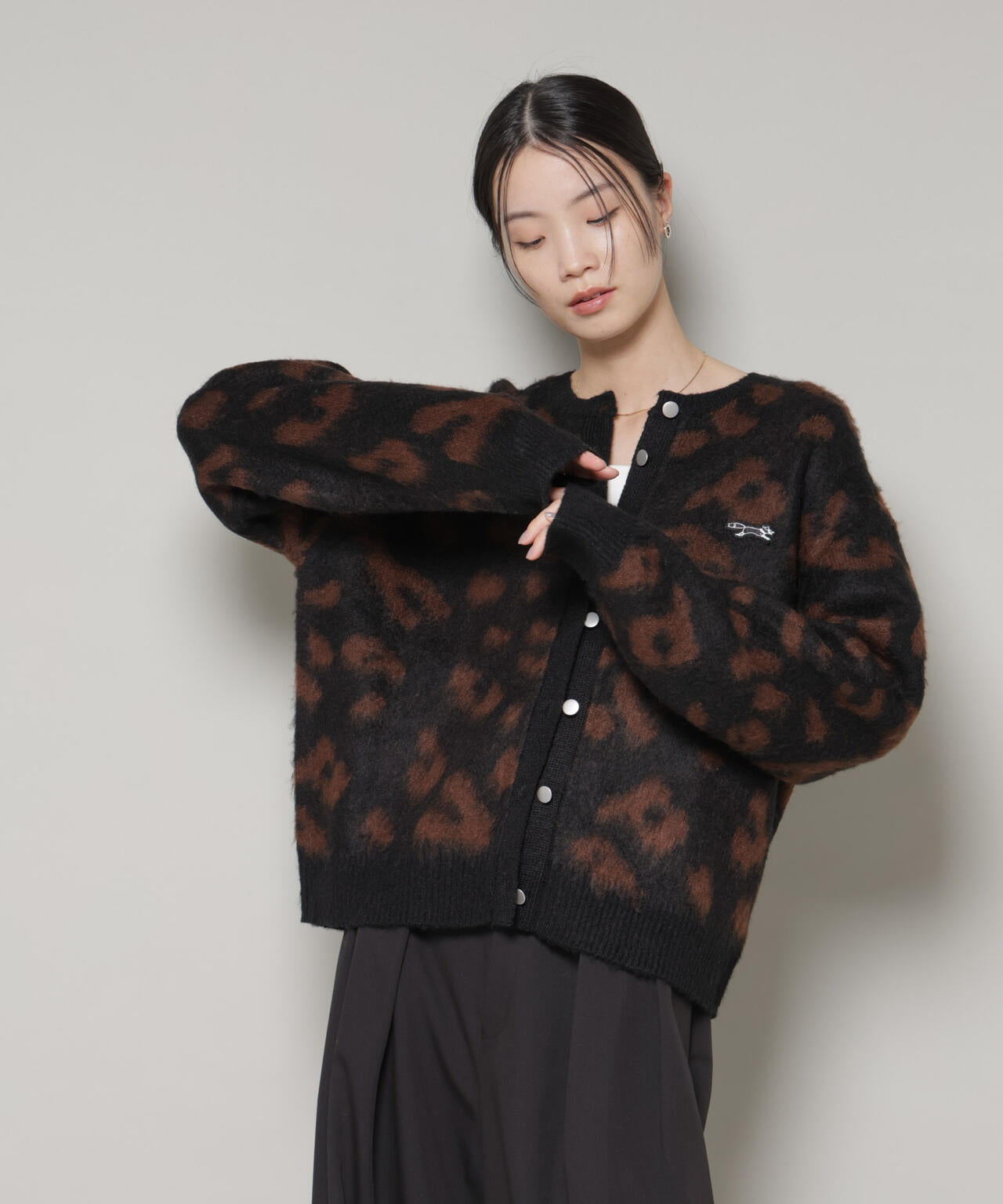 PENNEYS 別注 TheFOX レオパード クルー カーディガン