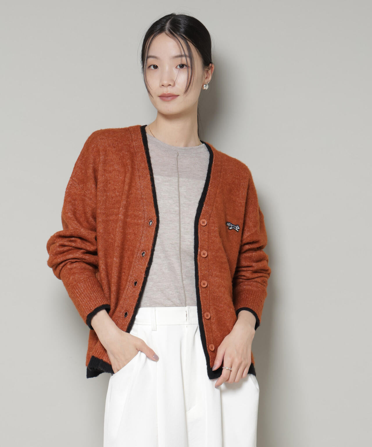 PENNEYS 別注 TheFOX バイカラー Vネック カーディガン