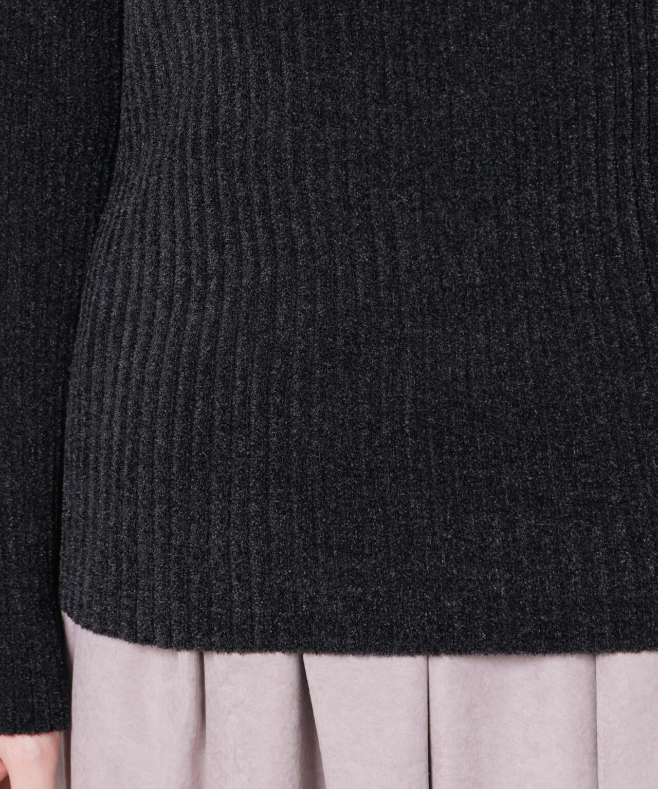 前後2wayボタンネックベロアモールニット 6735222347