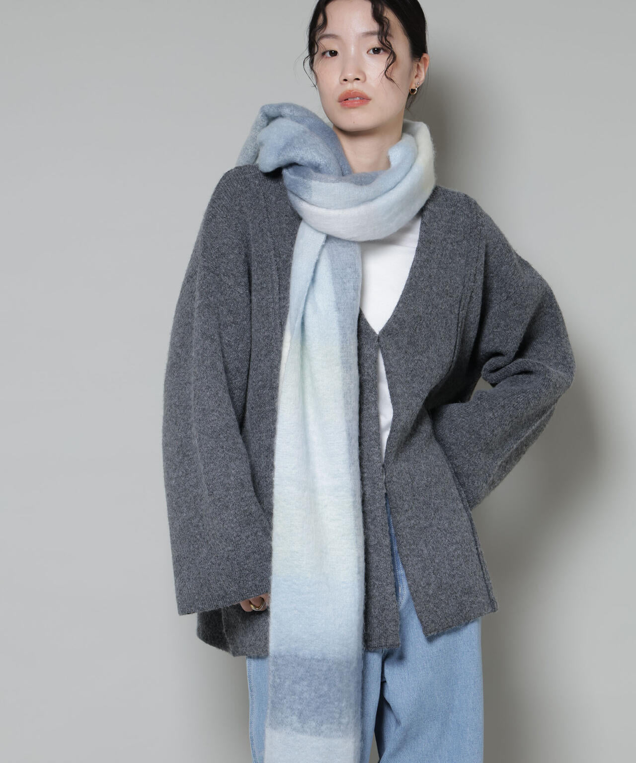 【ミキマ】STRATAジャケット、カーディガン 総針 ニットジャケット カーディガン