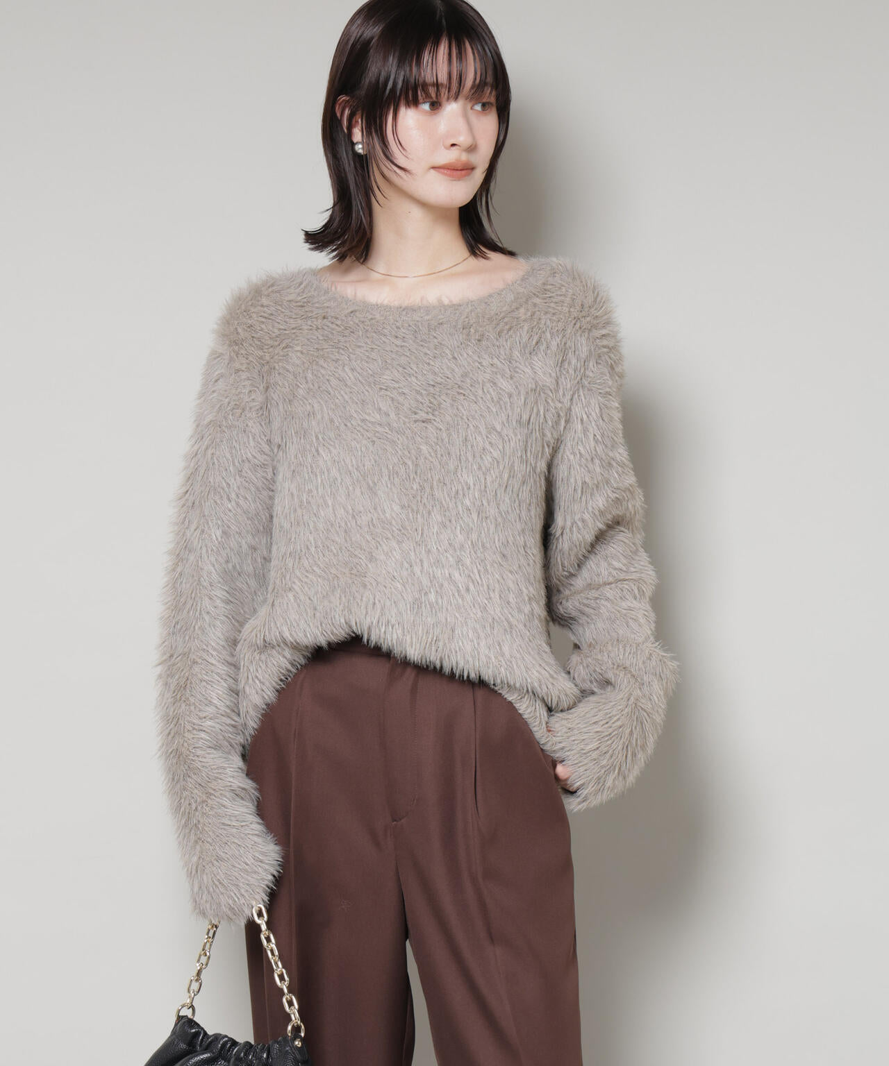 極美品 EBONY エボニー ミックスヤーン ボトルネック ニット トップス 2 MLB】エンボスハイネックニットトップス｜BACK TO THE FIELD バック