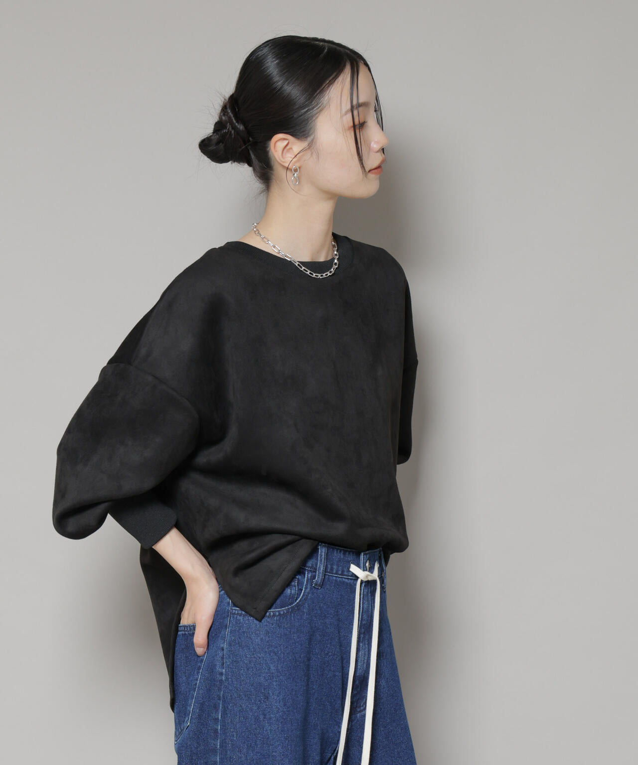 カットスエードサイドスリットワイドプルオーバー(セットアップ可) 6735223314