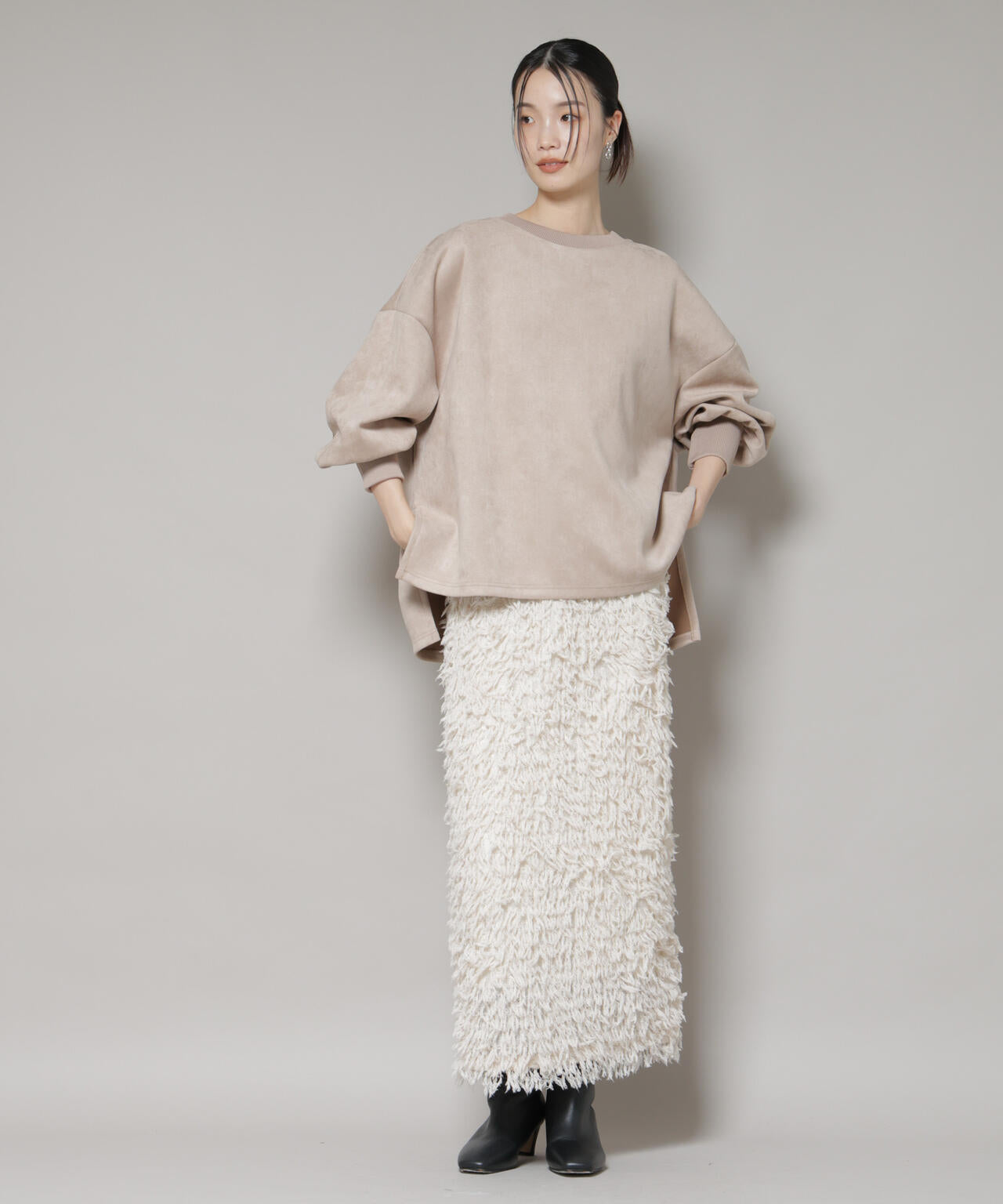 カットスエードサイドスリットワイドプルオーバー(セットアップ可) 6735223314