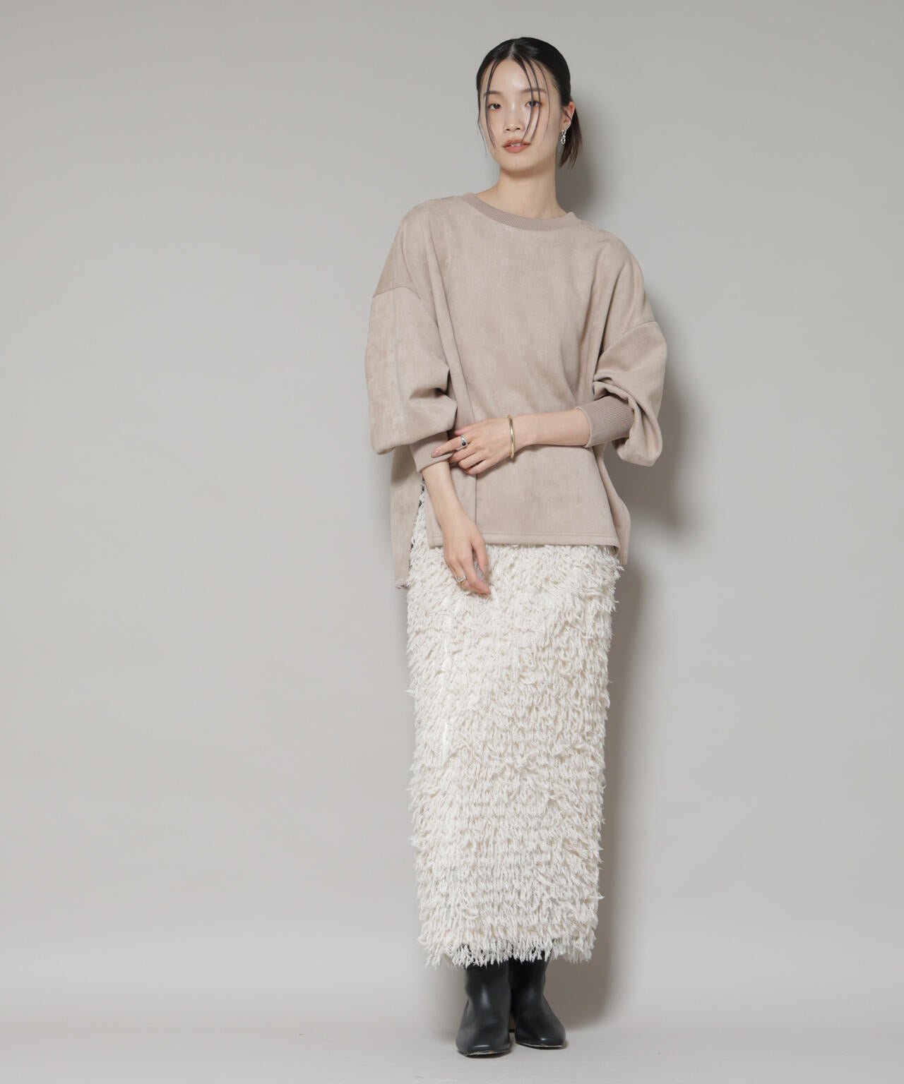 カットスエードサイドスリットワイドプルオーバー(セットアップ可) 6735223314