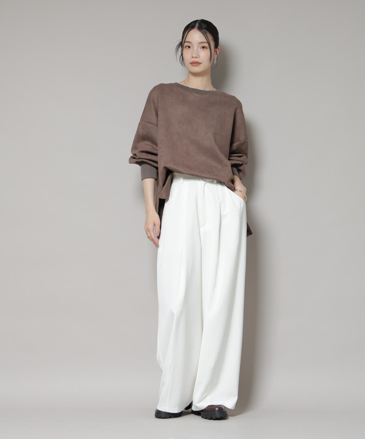 カットスエードサイドスリットワイドプルオーバー(セットアップ可) 6735223314