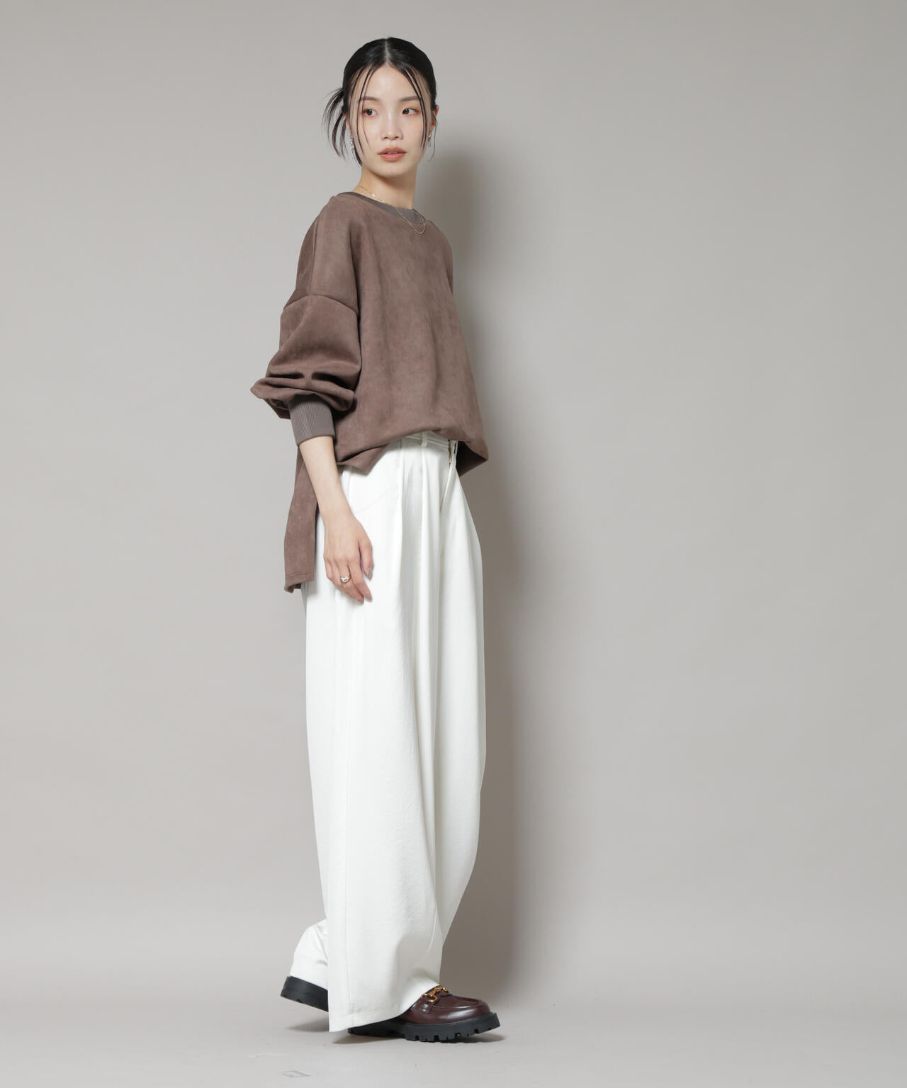 カットスエードサイドスリットワイドプルオーバー(セットアップ可) 6735223314