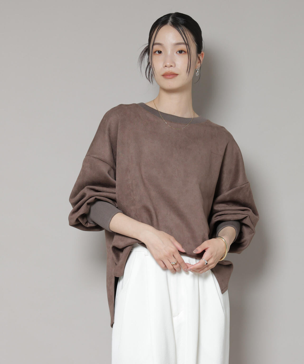 カットスエードサイドスリットワイドプルオーバー(セットアップ可) 6735223314