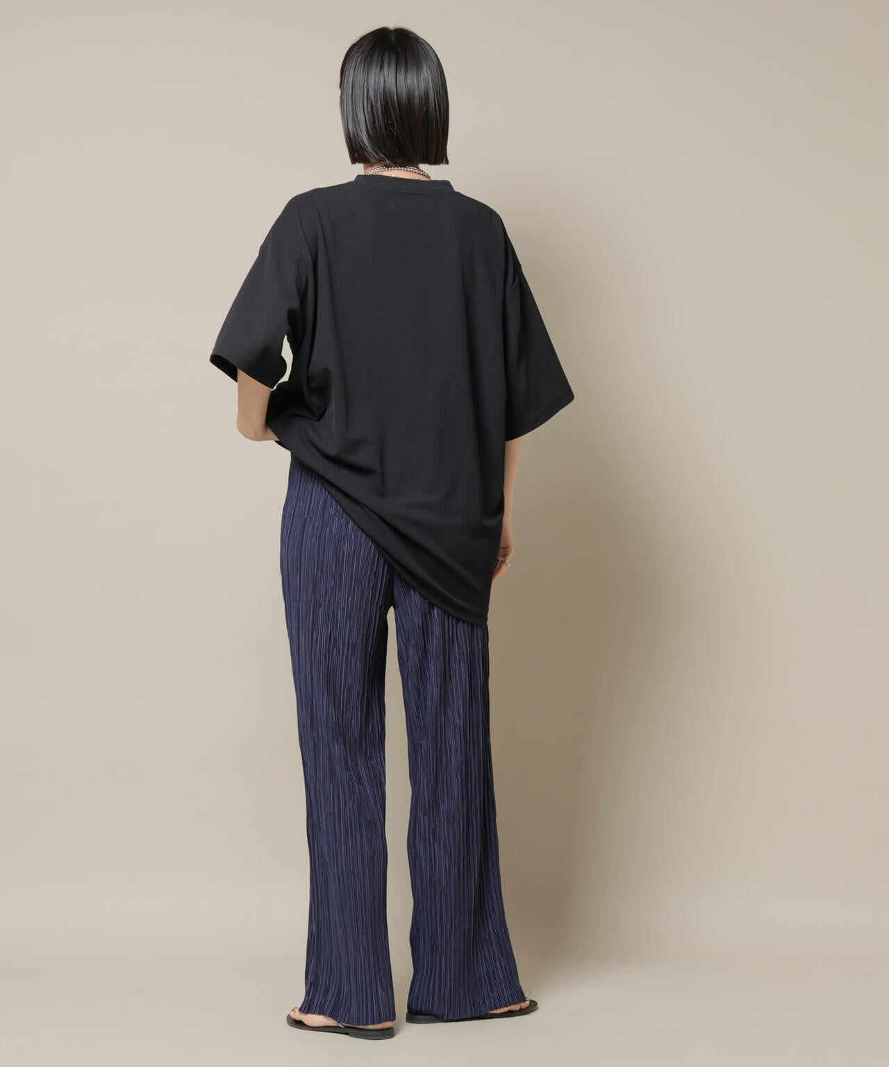 ランダムプリーツカットセミワイドパンツ(セットアップ可) 6735227301