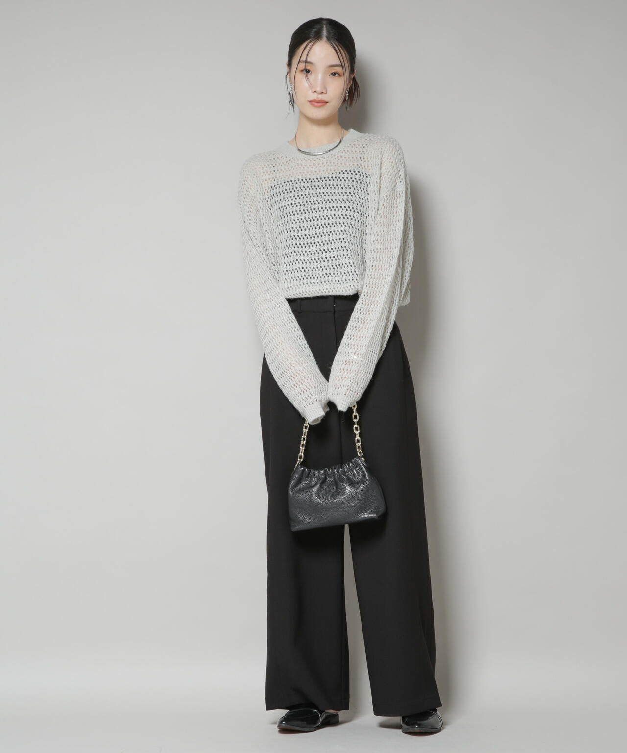 サイドタックカットジョーゼットパンツ 6735227302