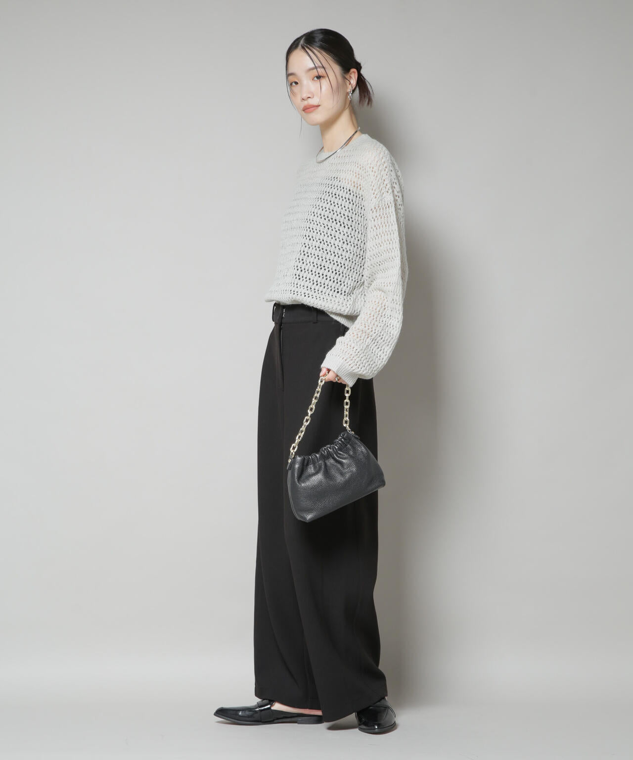 サイドタックカットジョーゼットパンツ 6735227302