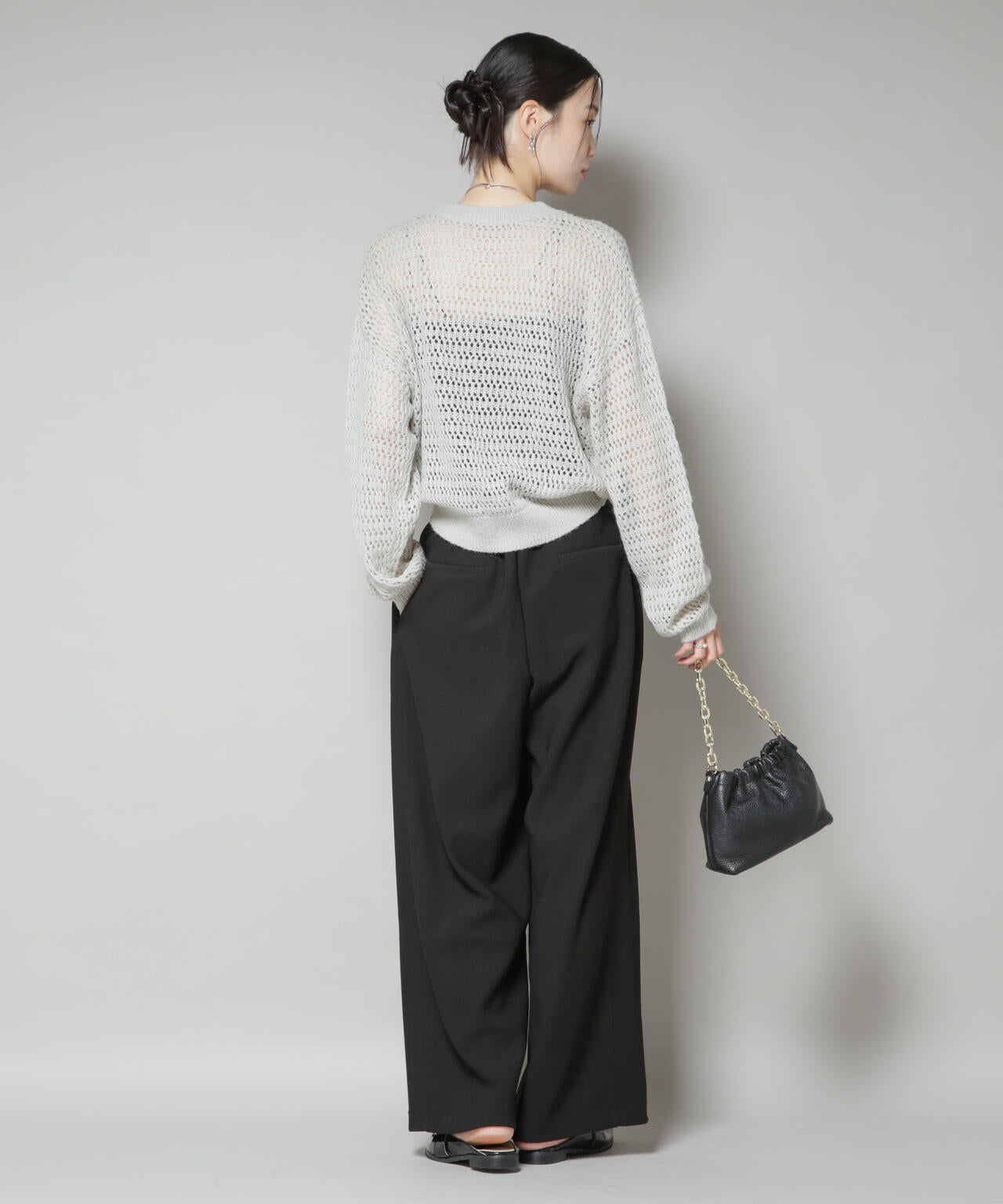 サイドタックカットジョーゼットパンツ 6735227302