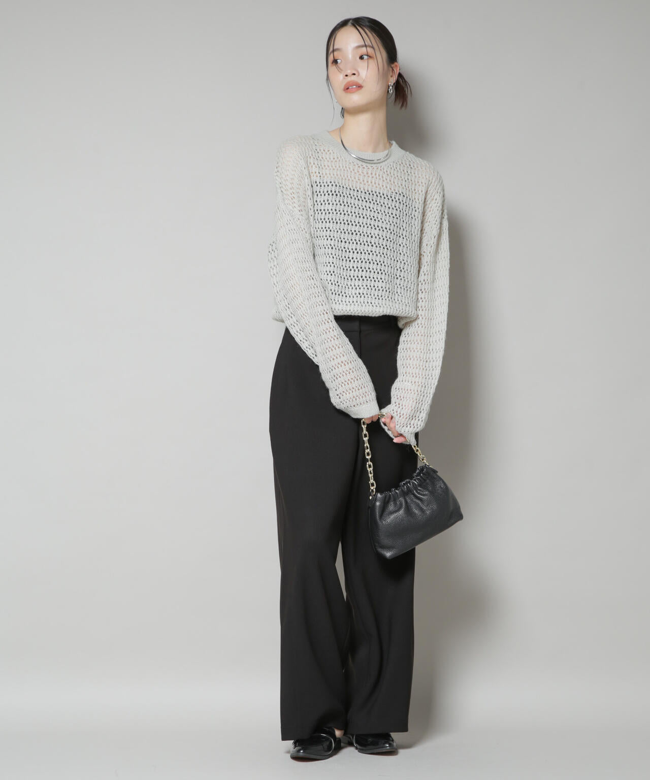 サイドタックカットジョーゼットパンツ 6735227302