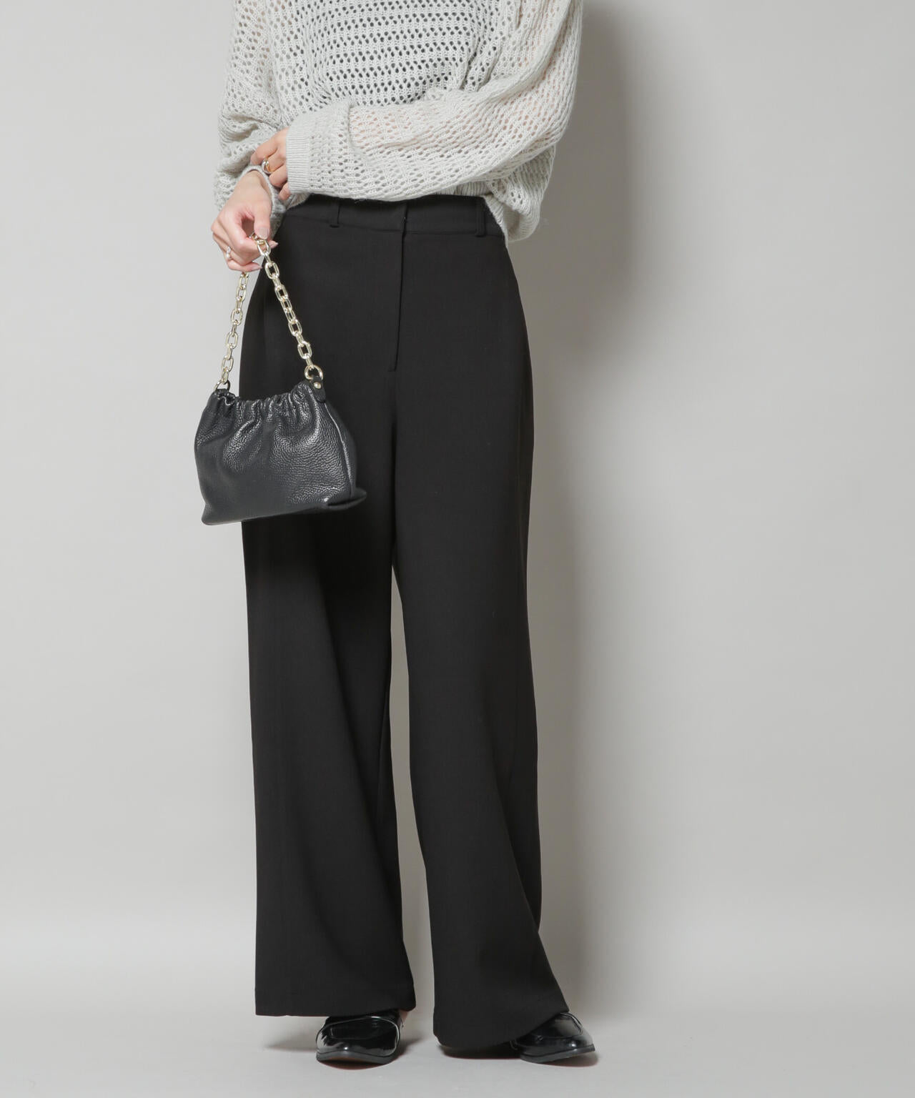 サイドタックカットジョーゼットパンツ 6735227302