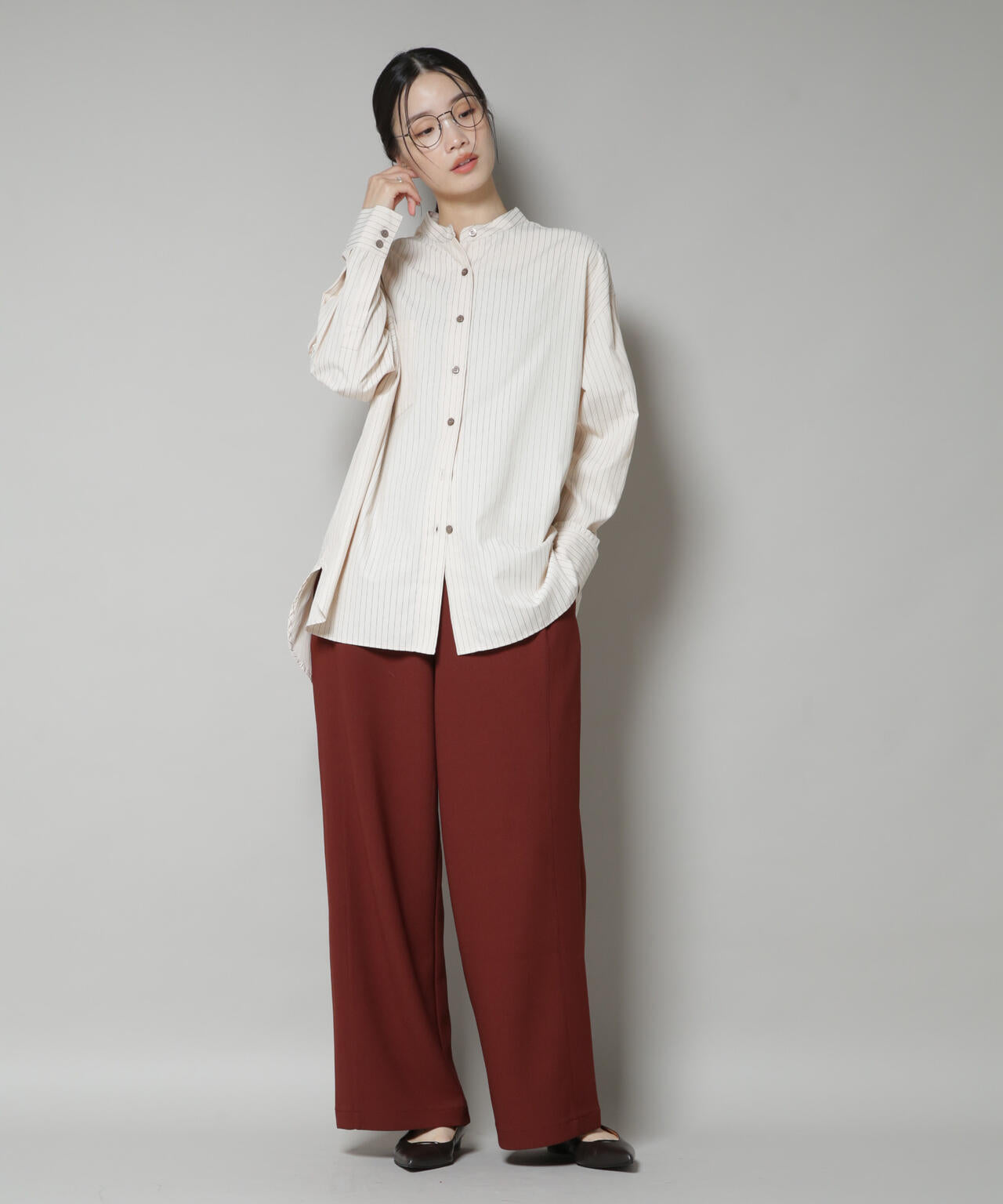 サイドタックカットジョーゼットパンツ 6735227302